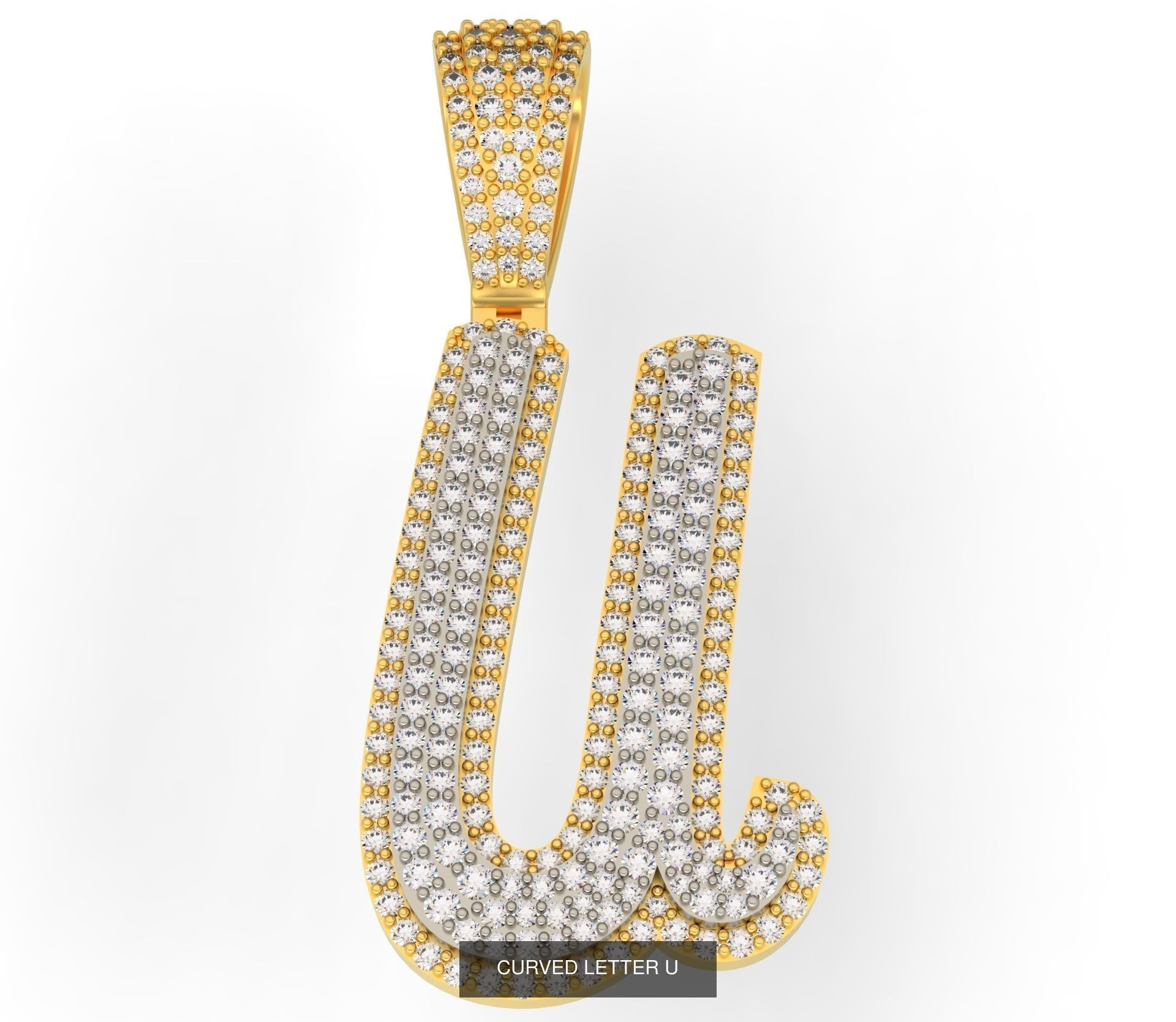 CURVED LETTERS A-Z 3D Model Collection_25