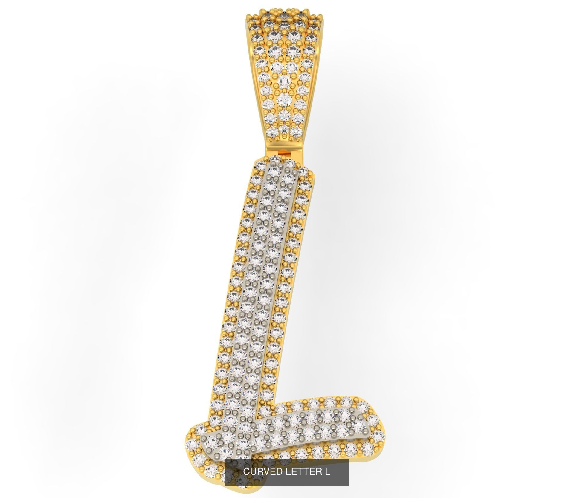 CURVED LETTERS A-Z 3D Model Collection_14