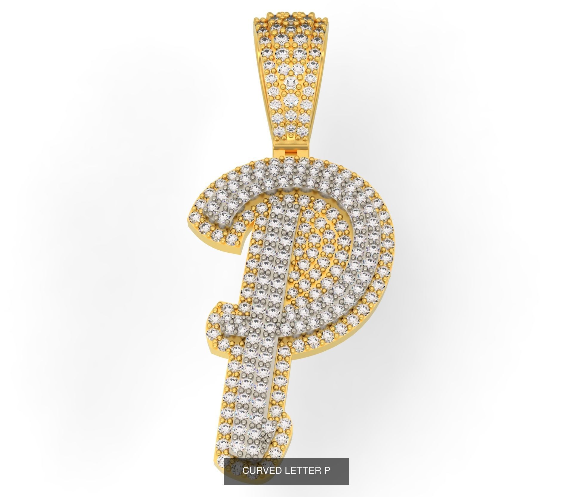 CURVED LETTERS A-Z 3D Model Collection_18