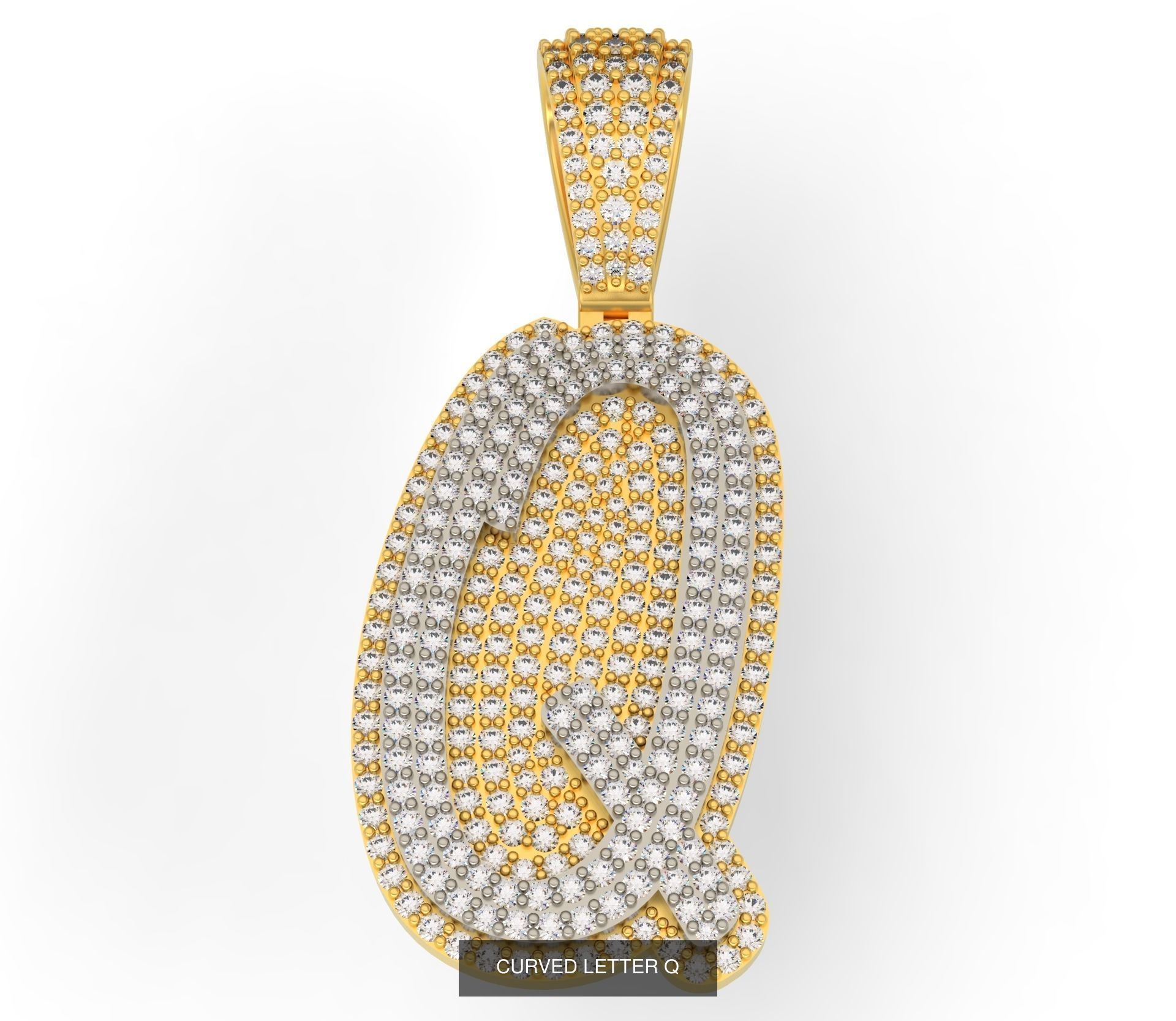 CURVED LETTERS A-Z 3D Model Collection_19