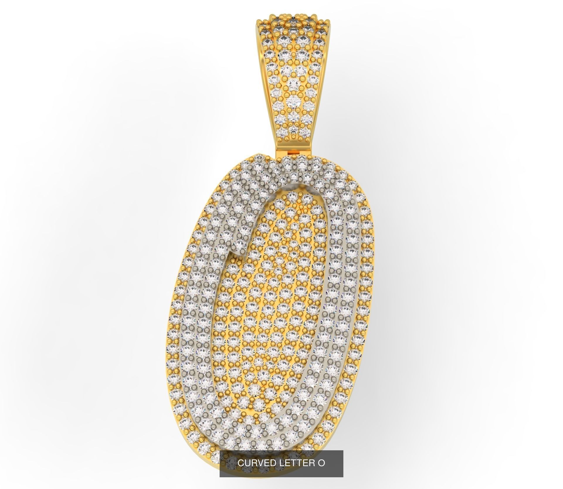 CURVED LETTERS A-Z 3D Model Collection_17