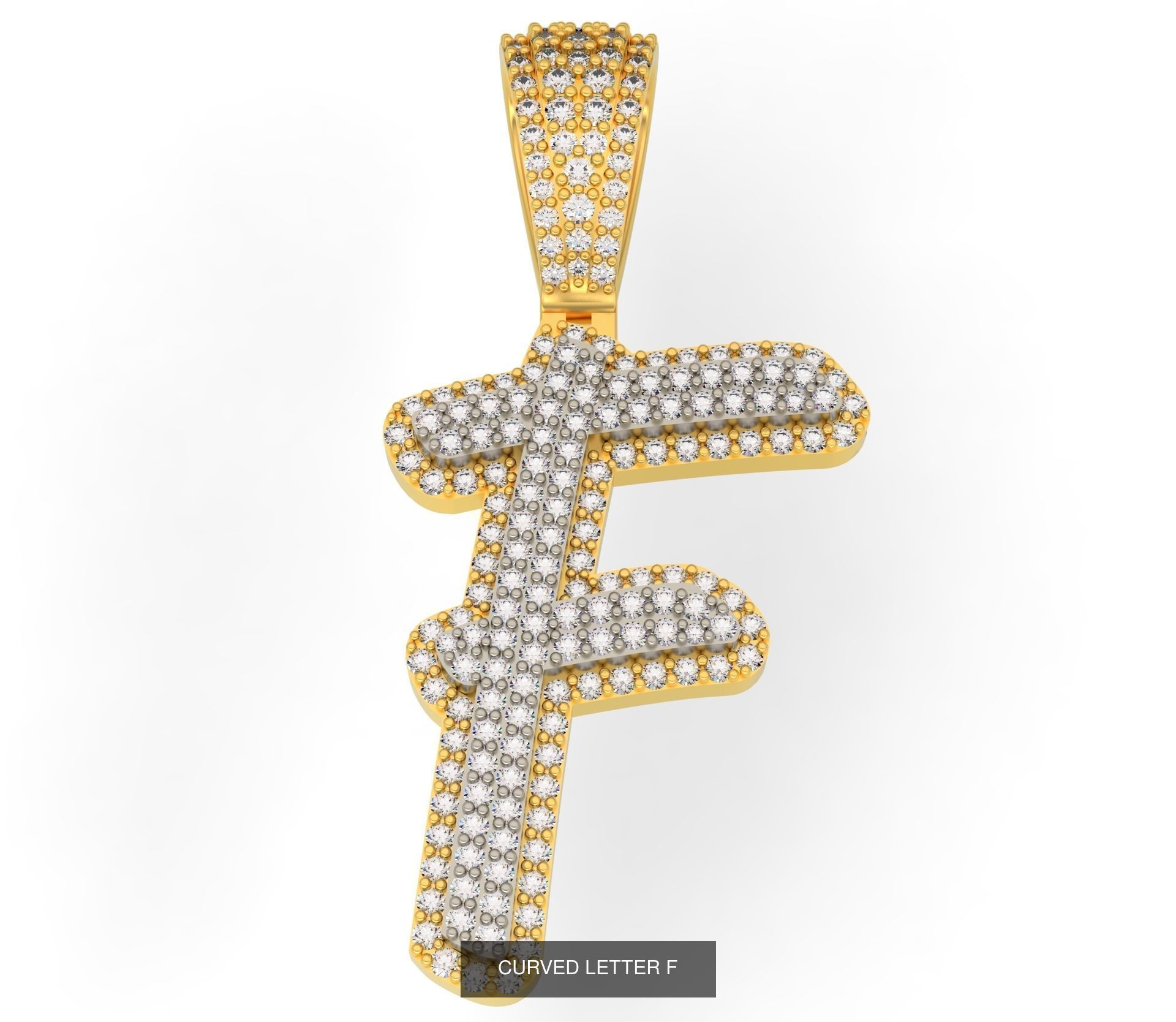 CURVED LETTERS A-Z 3D Model Collection_8