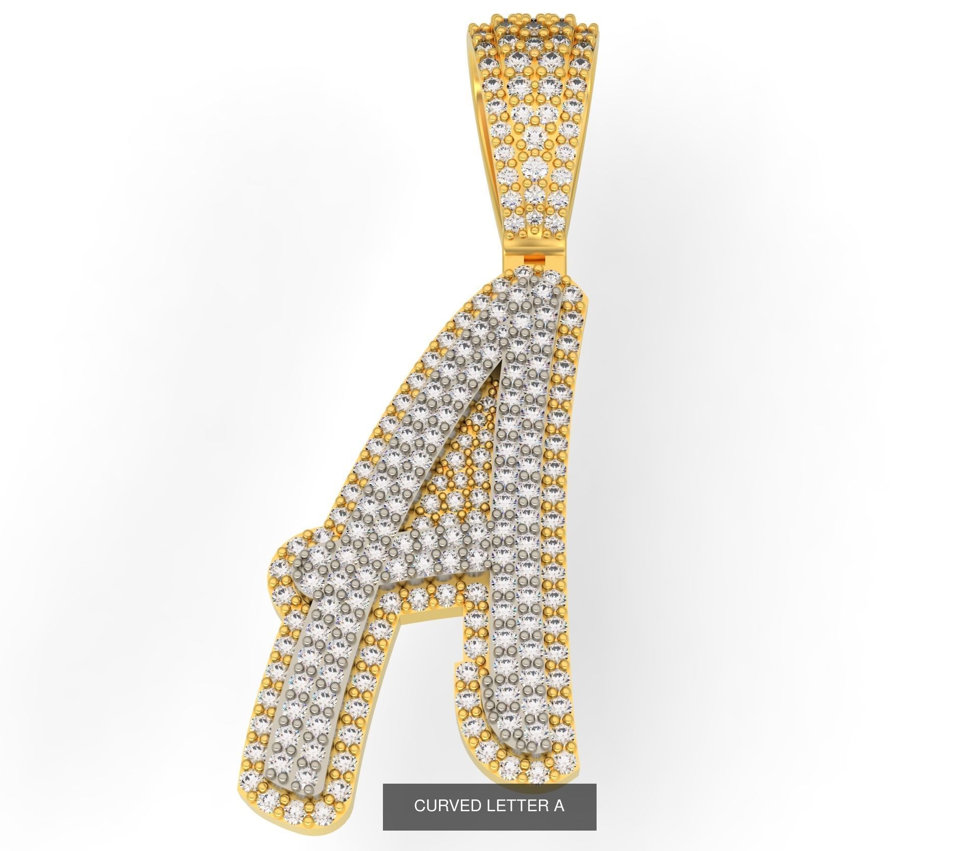 CURVED LETTERS A-Z 3D Model Collection_3