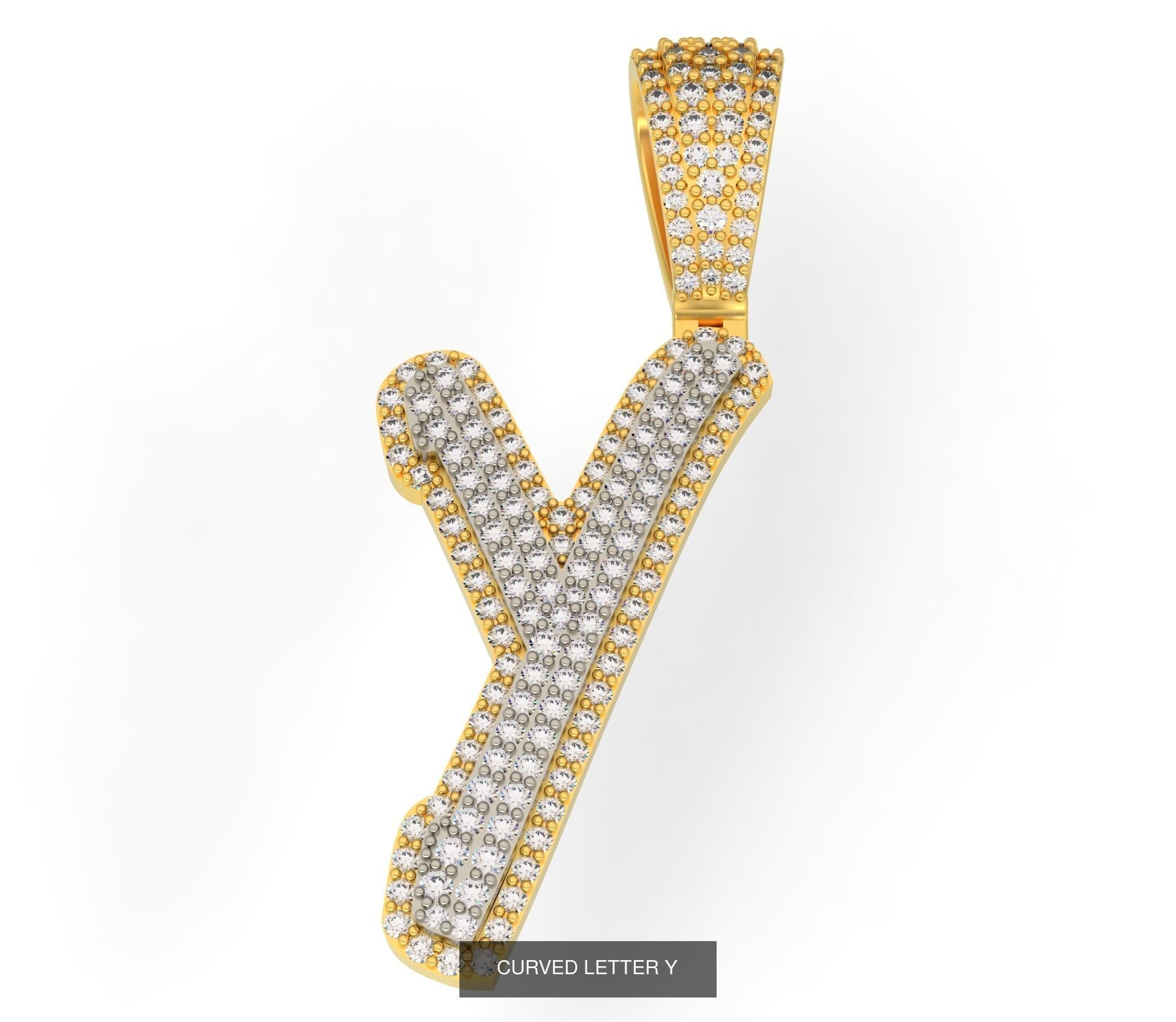 CURVED LETTERS A-Z 3D Model Collection_27