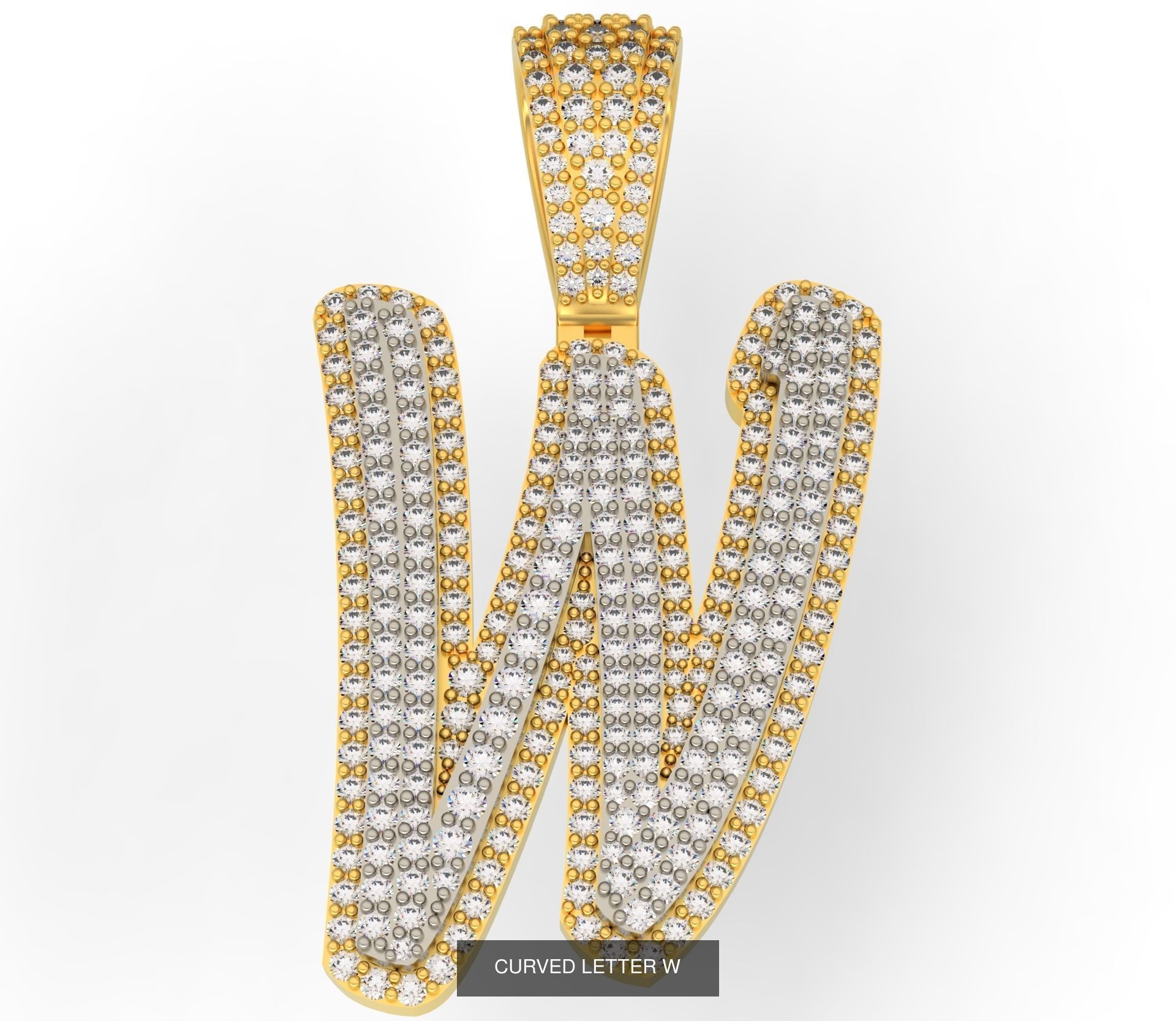 CURVED LETTERS A-Z 3D Model Collection_24