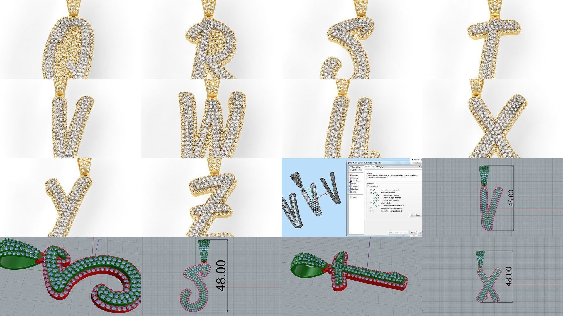 CURVED LETTERS A-Z 3D Model Collection_1