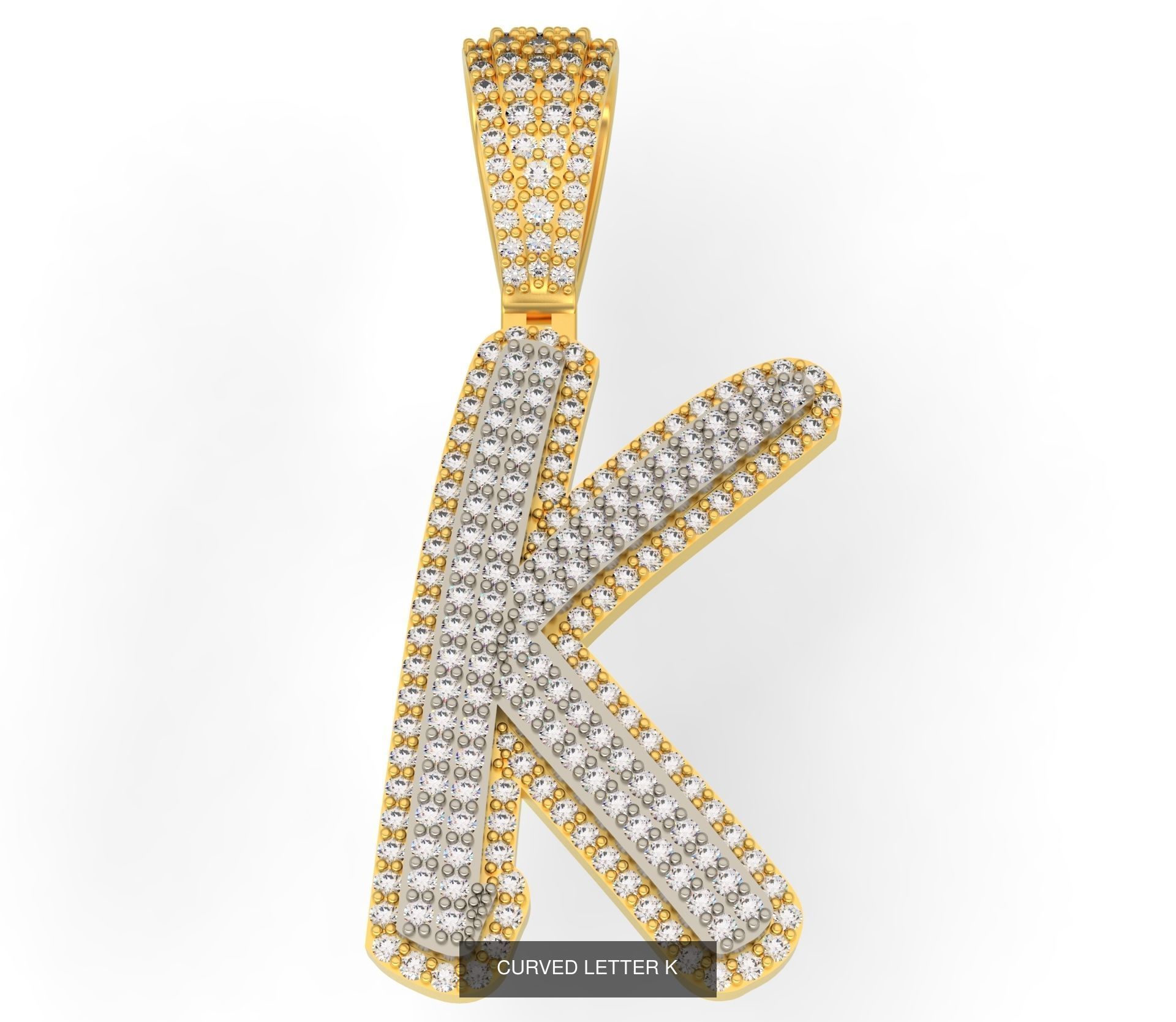 CURVED LETTERS A-Z 3D Model Collection_13