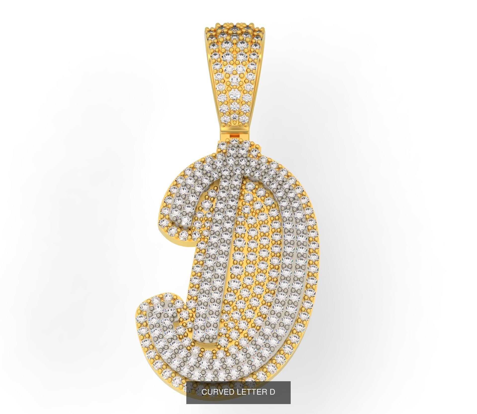 CURVED LETTERS A-Z 3D Model Collection_6