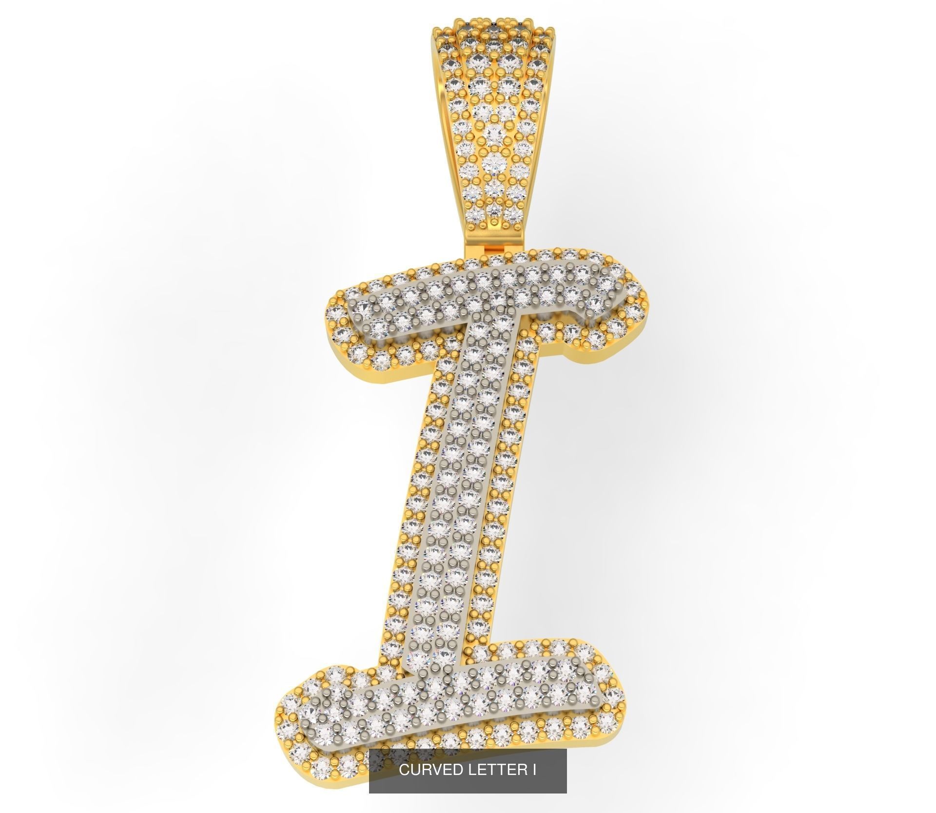 CURVED LETTERS A-Z 3D Model Collection_11