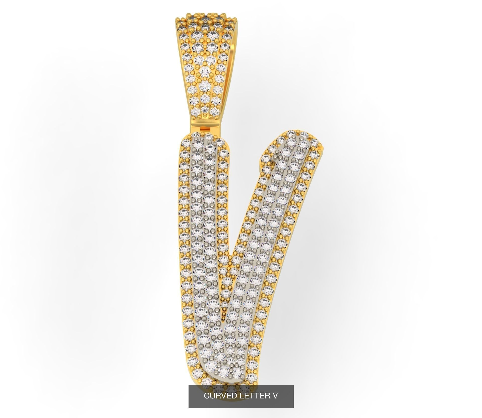 CURVED LETTERS A-Z 3D Model Collection_23