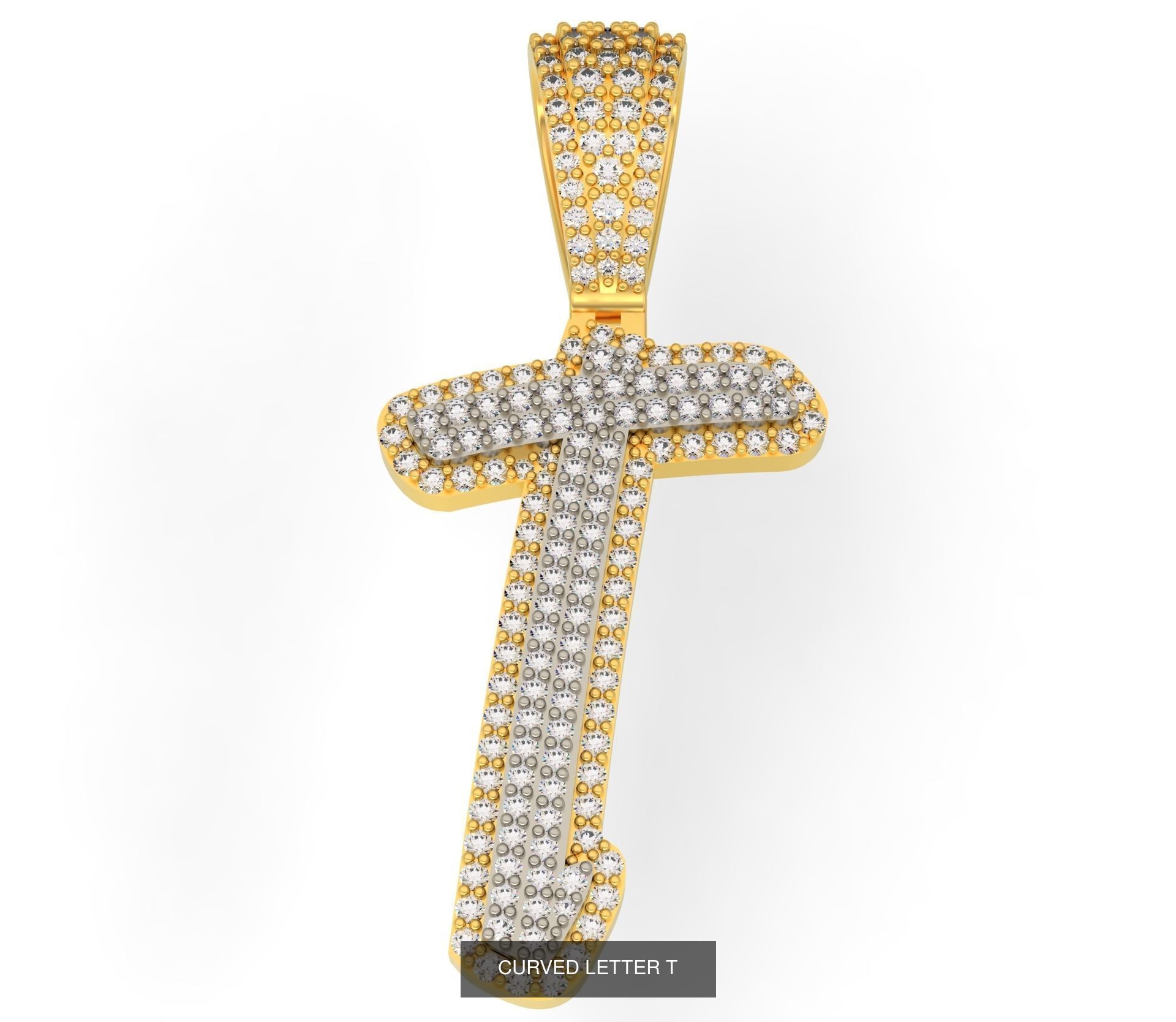 CURVED LETTERS A-Z 3D Model Collection_22