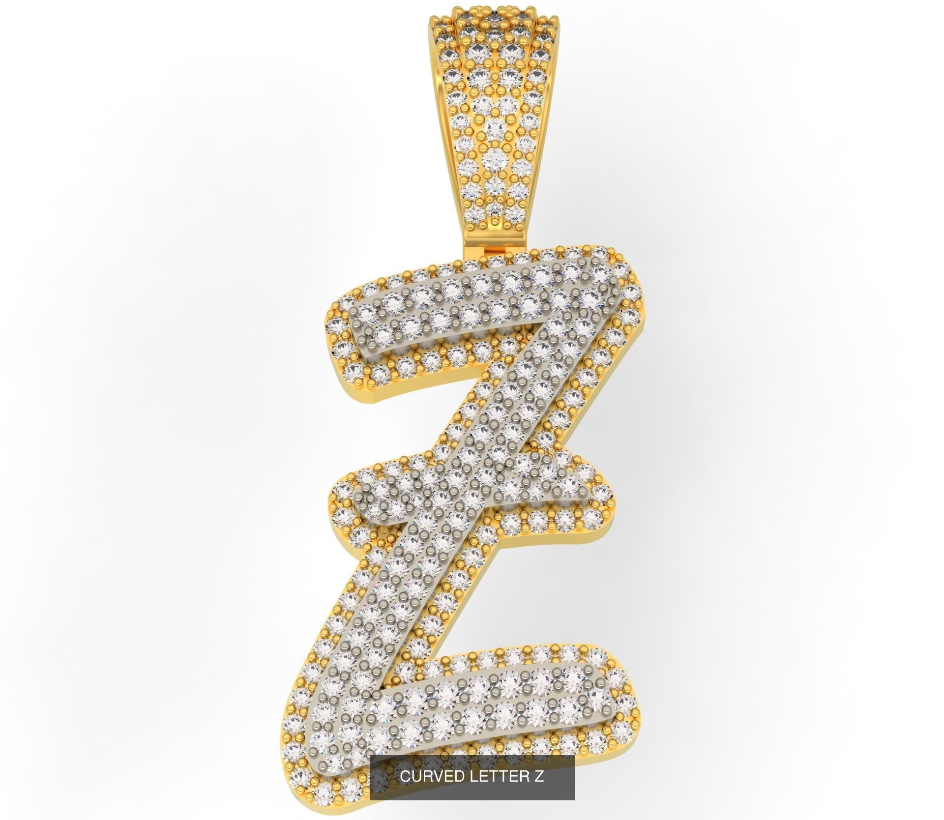 CURVED LETTERS A-Z 3D Model Collection_28
