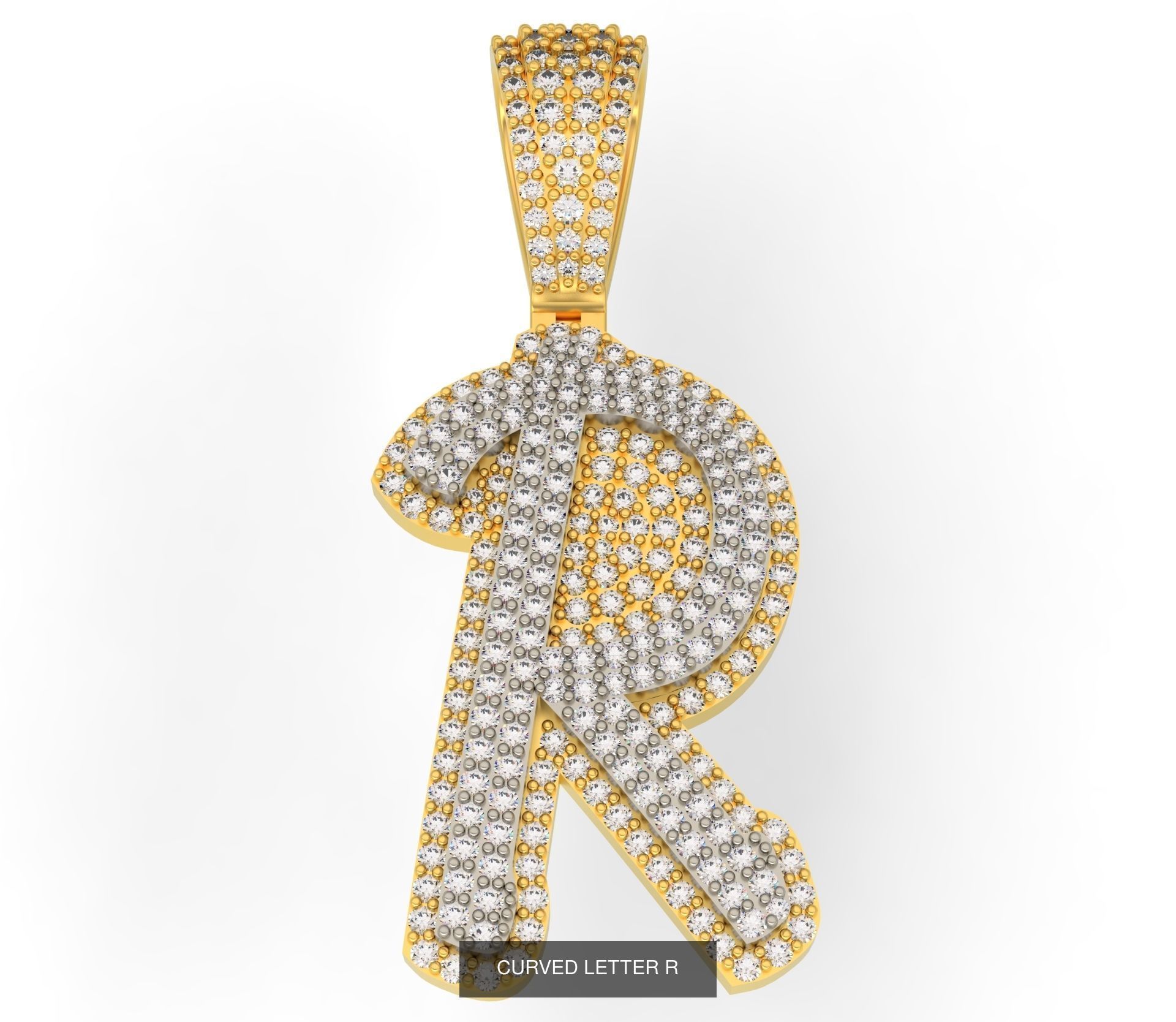 CURVED LETTERS A-Z 3D Model Collection_20