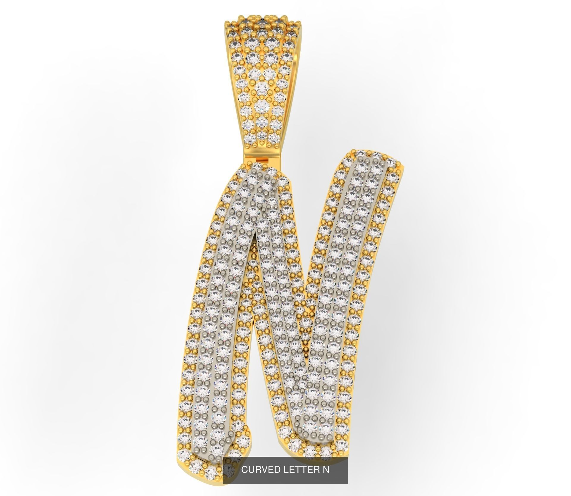 CURVED LETTERS A-Z 3D Model Collection_16