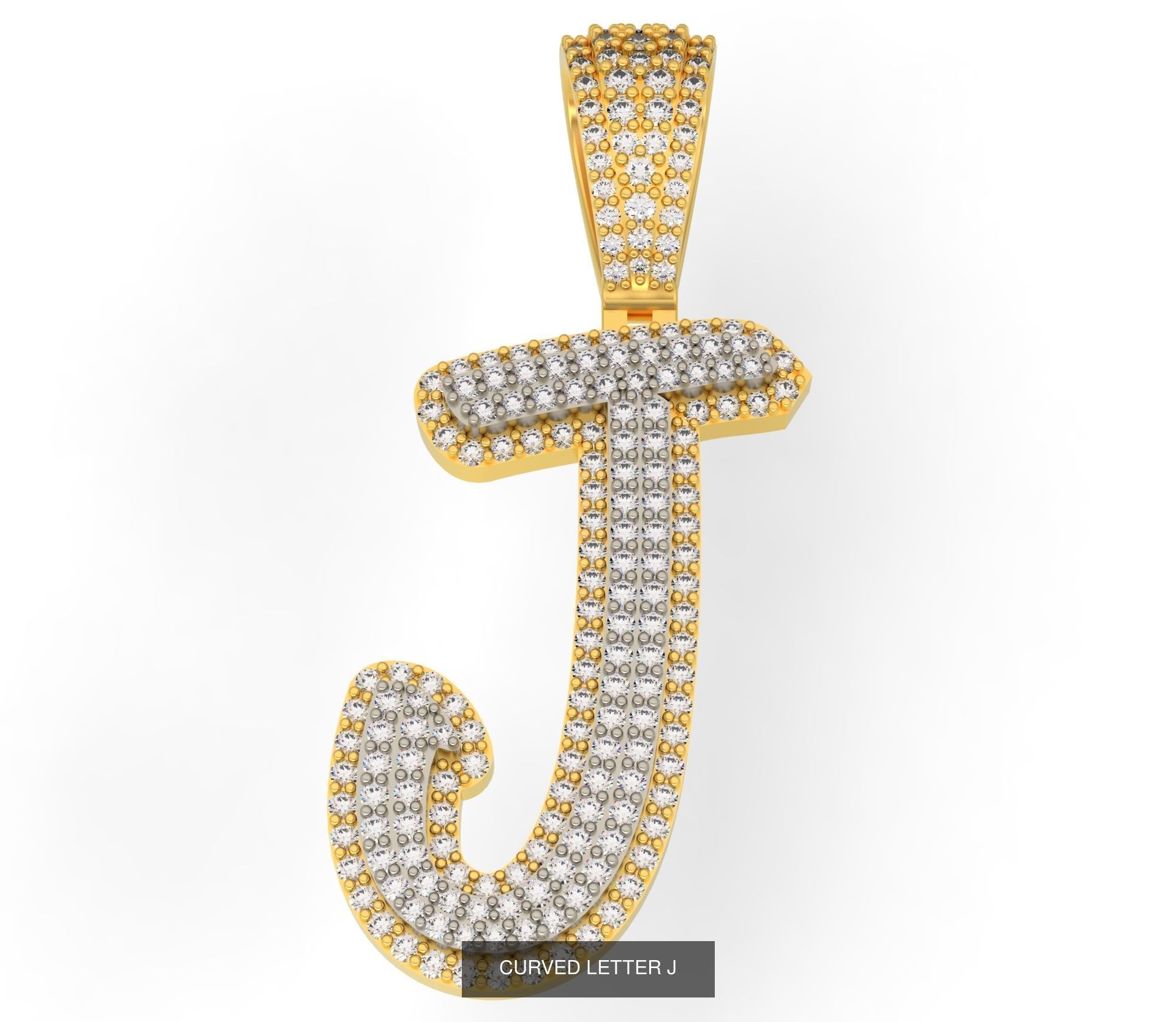 CURVED LETTERS A-Z 3D Model Collection_12