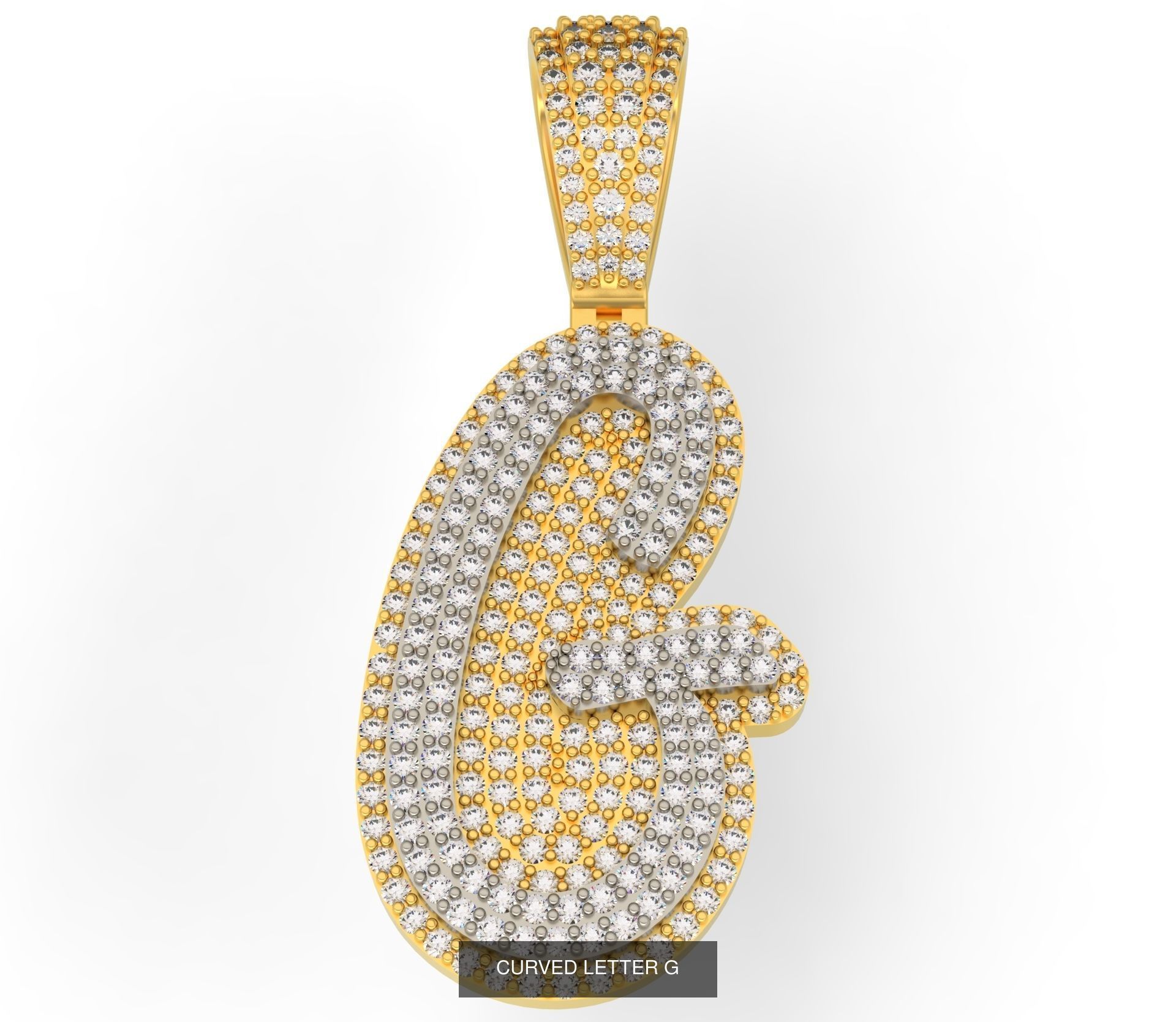 CURVED LETTERS A-Z 3D Model Collection_9