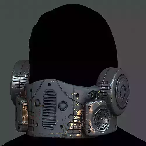 Gas mask helmet 3d model scifi Low-poly