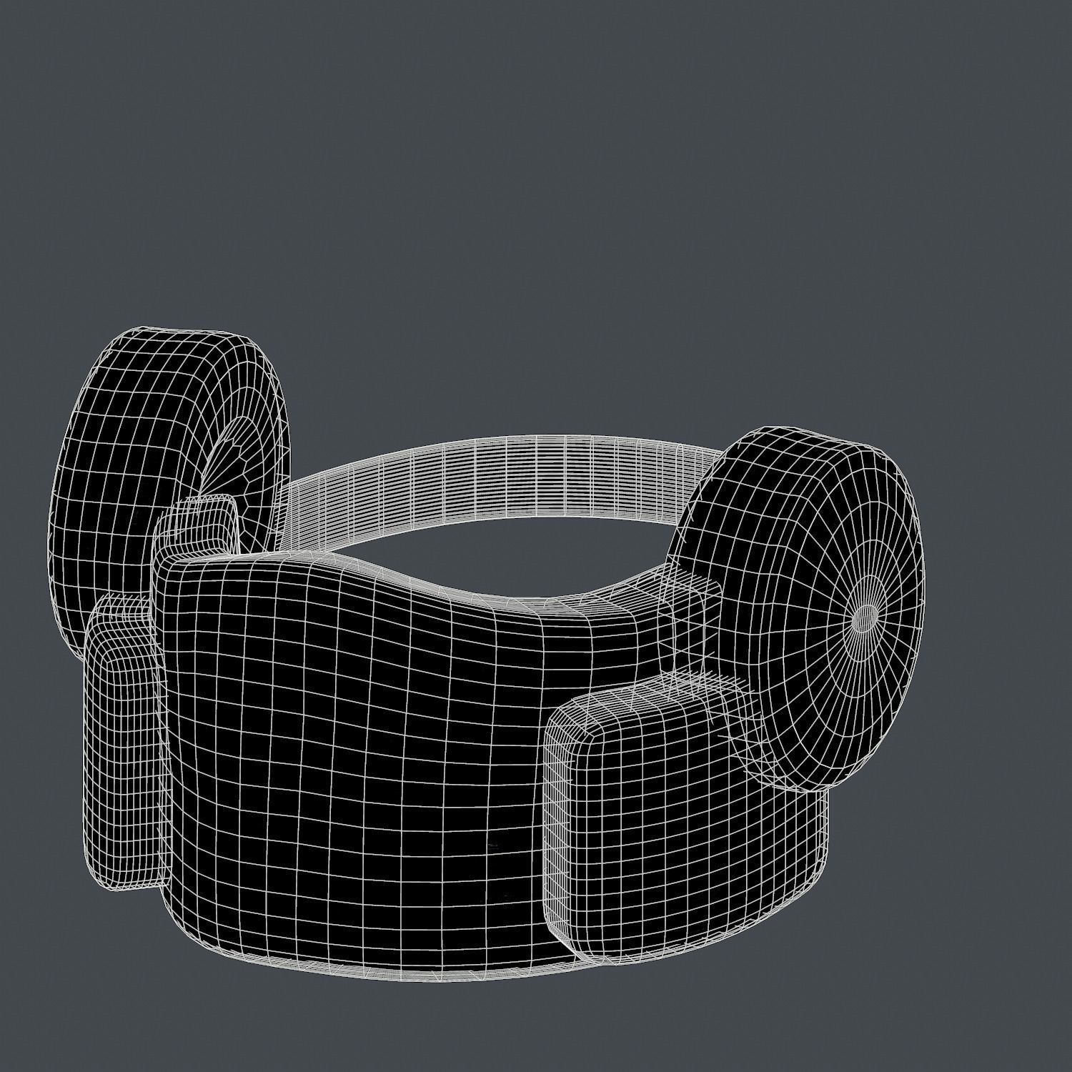 Gas mask helmet 3d model scifi Low-poly Low-poly 3D model_7