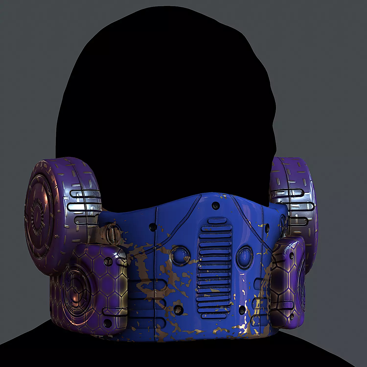 Gas mask helmet 3d model scifi Low-poly Low-poly 3D model_0