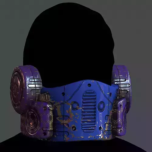 Gas mask helmet 3d model scifi Low-poly