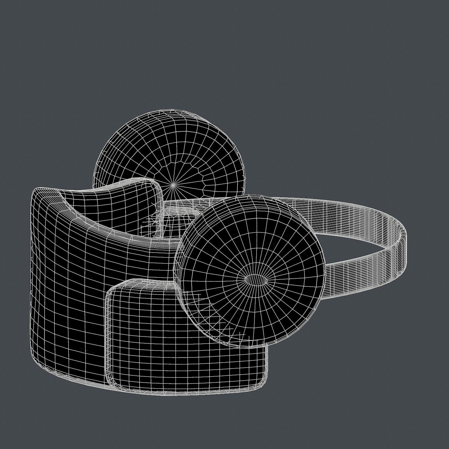 Gas mask helmet 3d model scifi Low-poly Low-poly 3D model_6