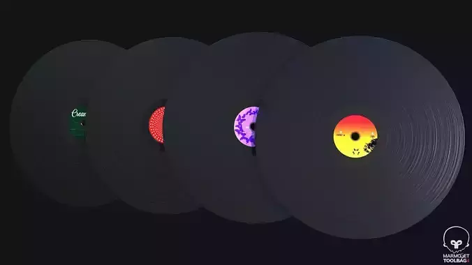Phonograph Records PBR Game Ready Low-poly 3D model