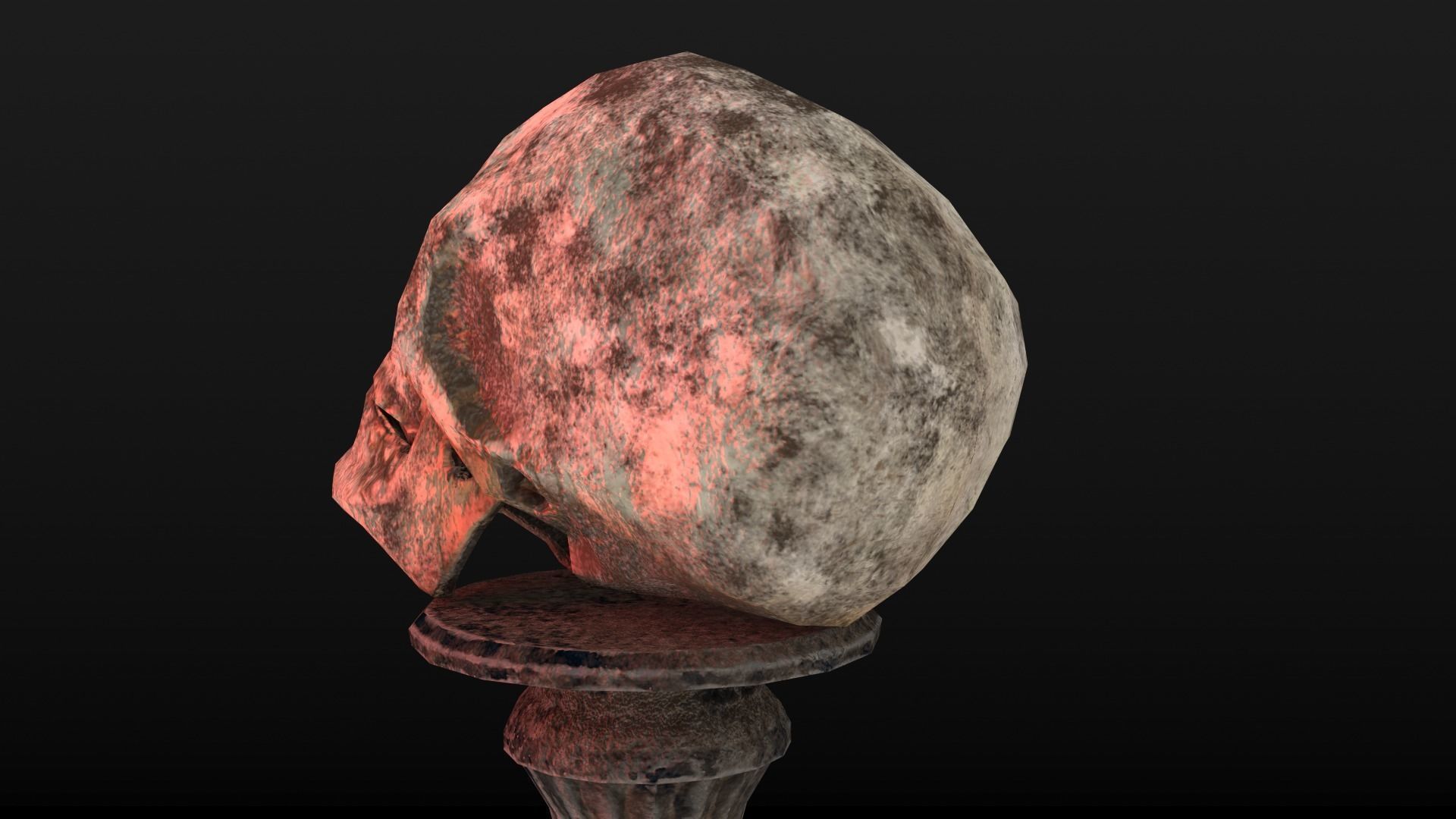 Human Skull Low Poly Low-poly 3D model_6