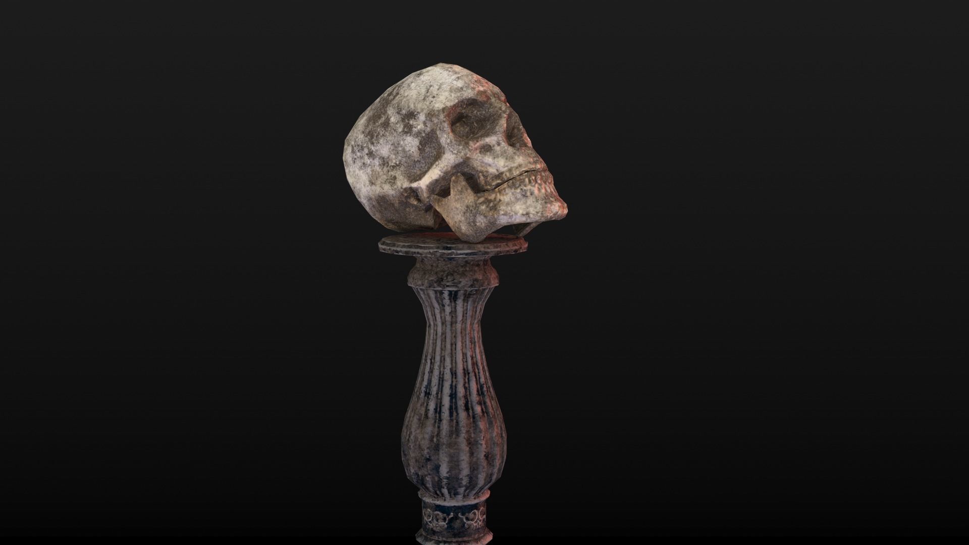 Human Skull Low Poly Low-poly 3D model_8