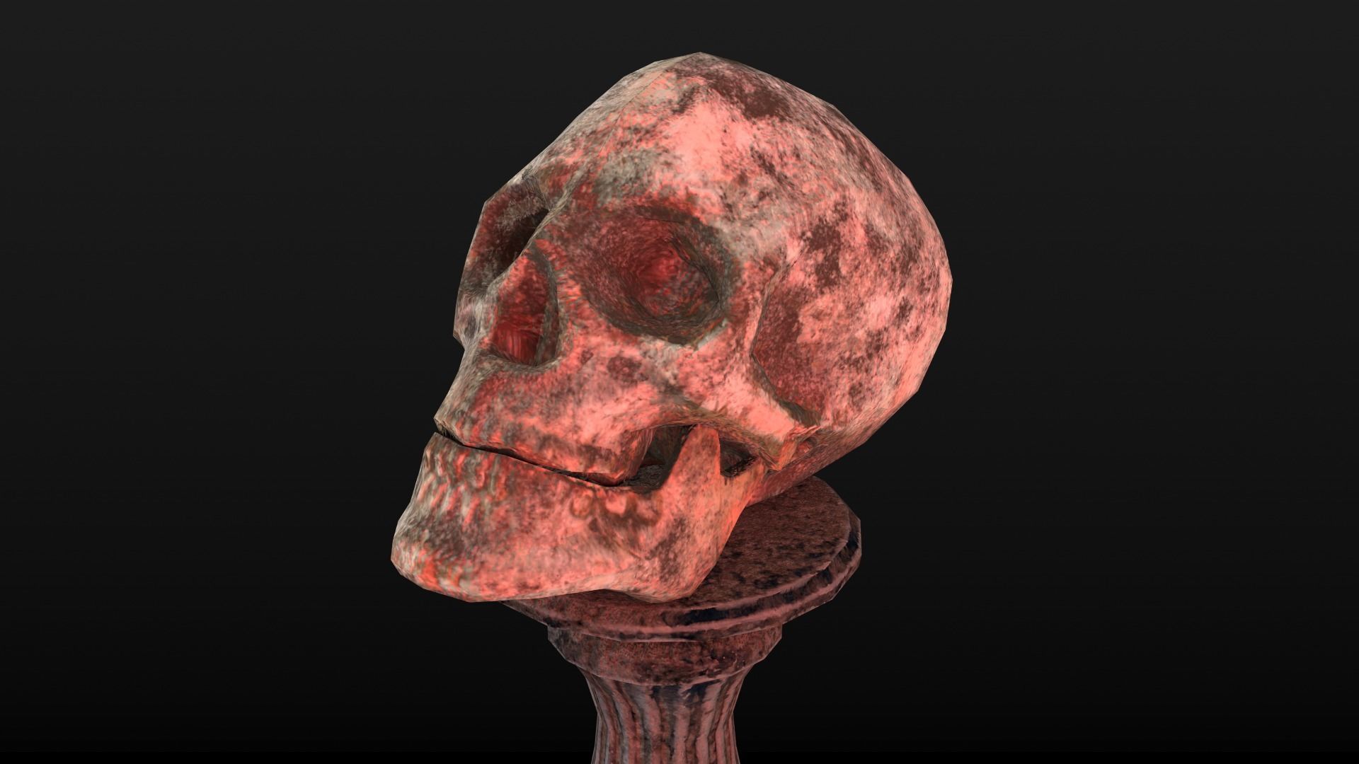 Human Skull Low Poly Low-poly 3D model_2