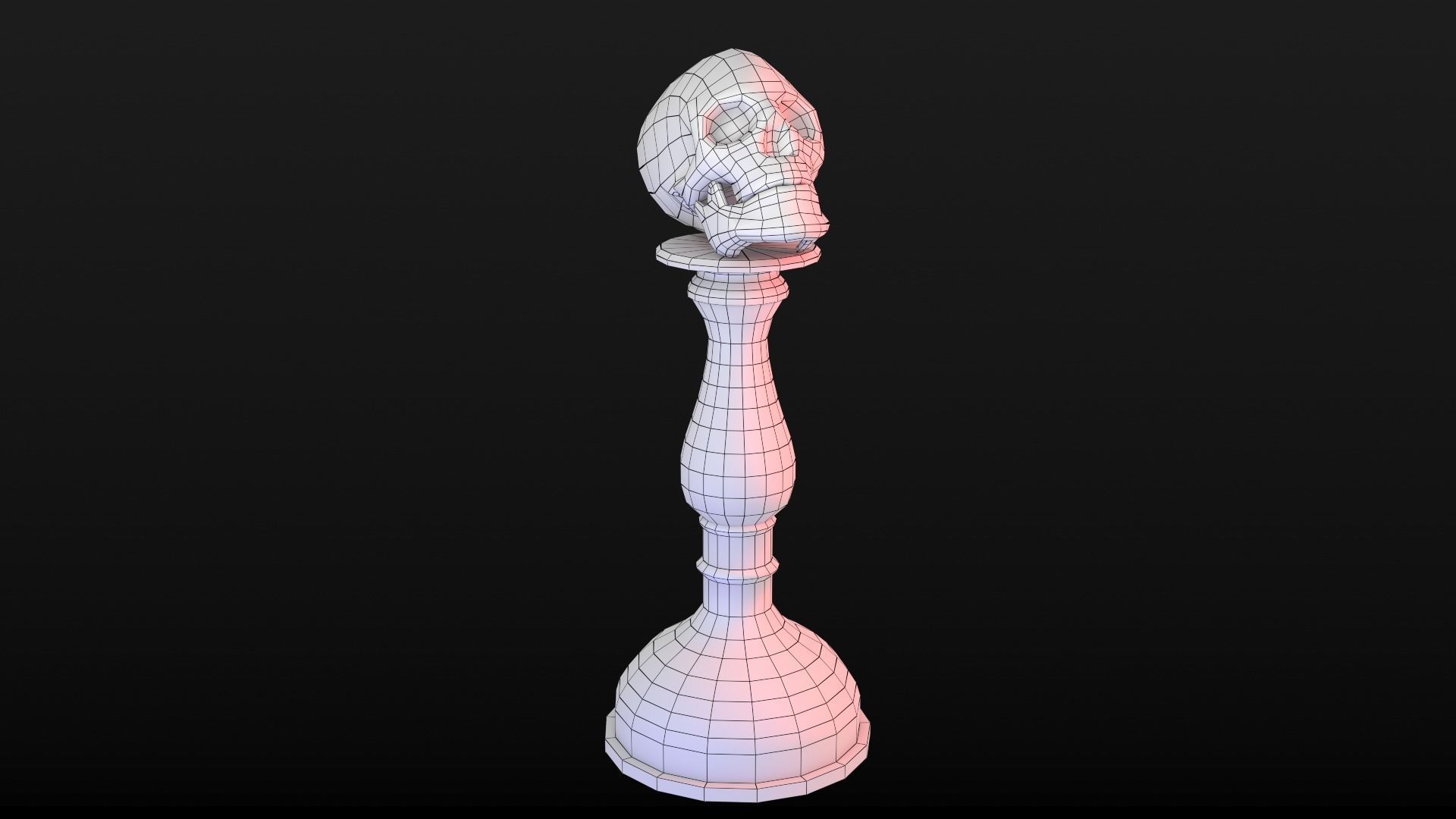 Human Skull Low Poly Low-poly 3D model_25