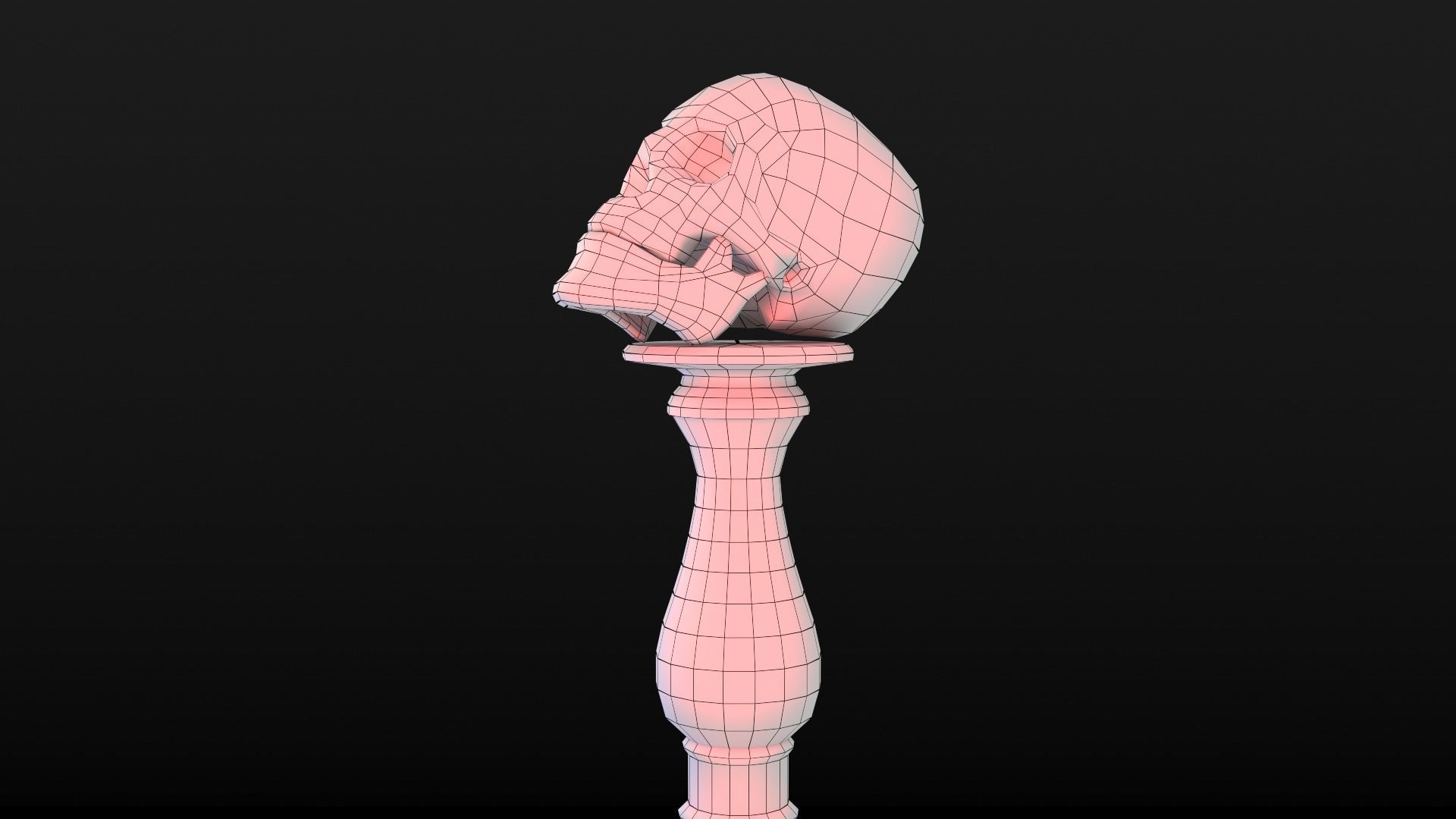 Human Skull Low Poly Low-poly 3D model_34