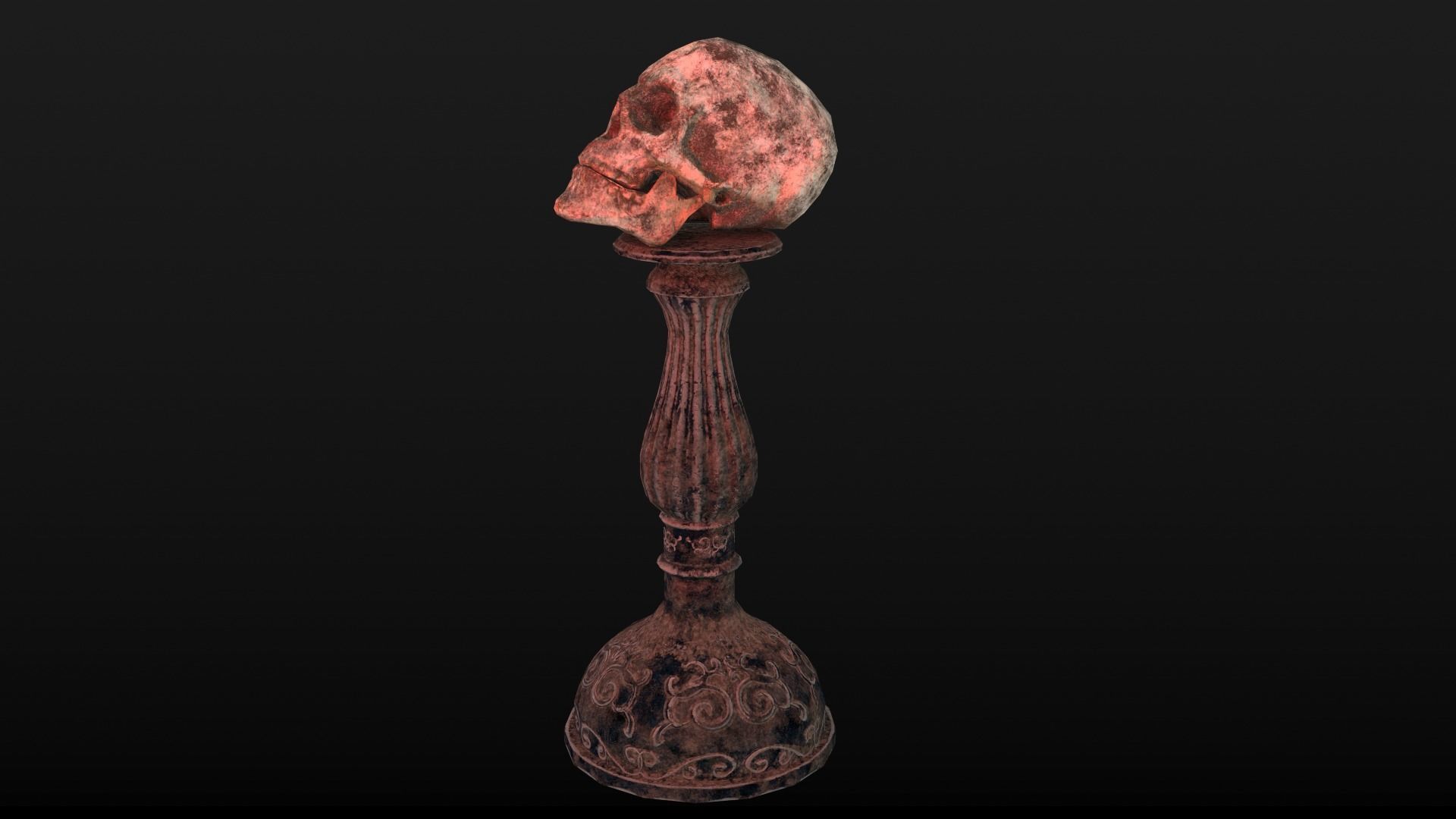 Human Skull Low Poly Low-poly 3D model_16