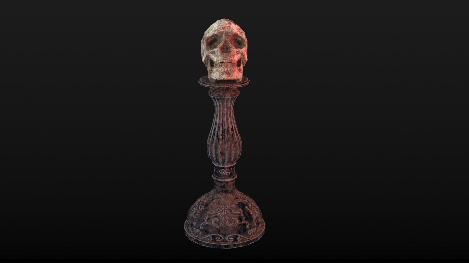 Human Skull Low Poly Low-poly 3D model_1