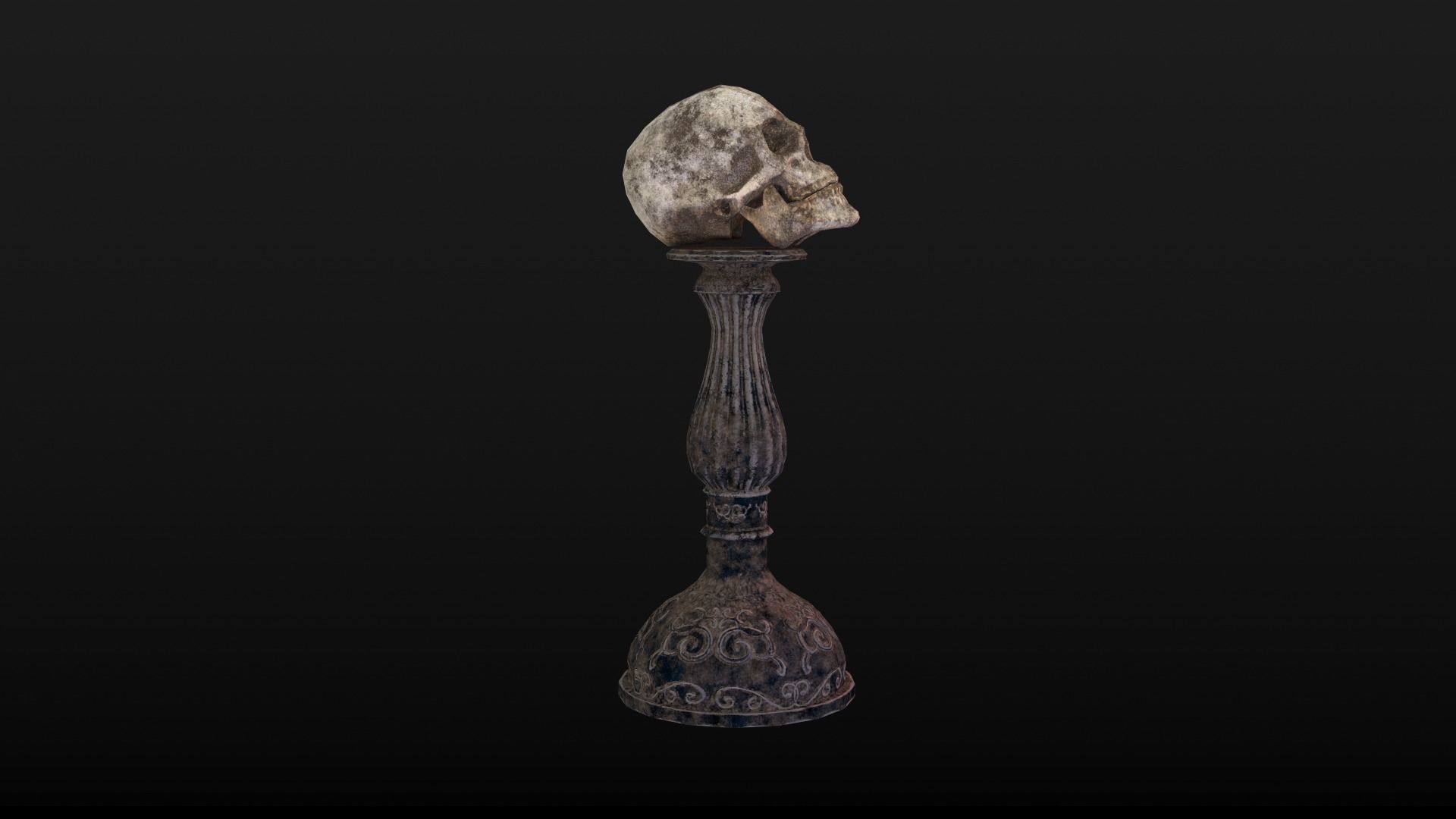 Human Skull Low Poly Low-poly 3D model_12