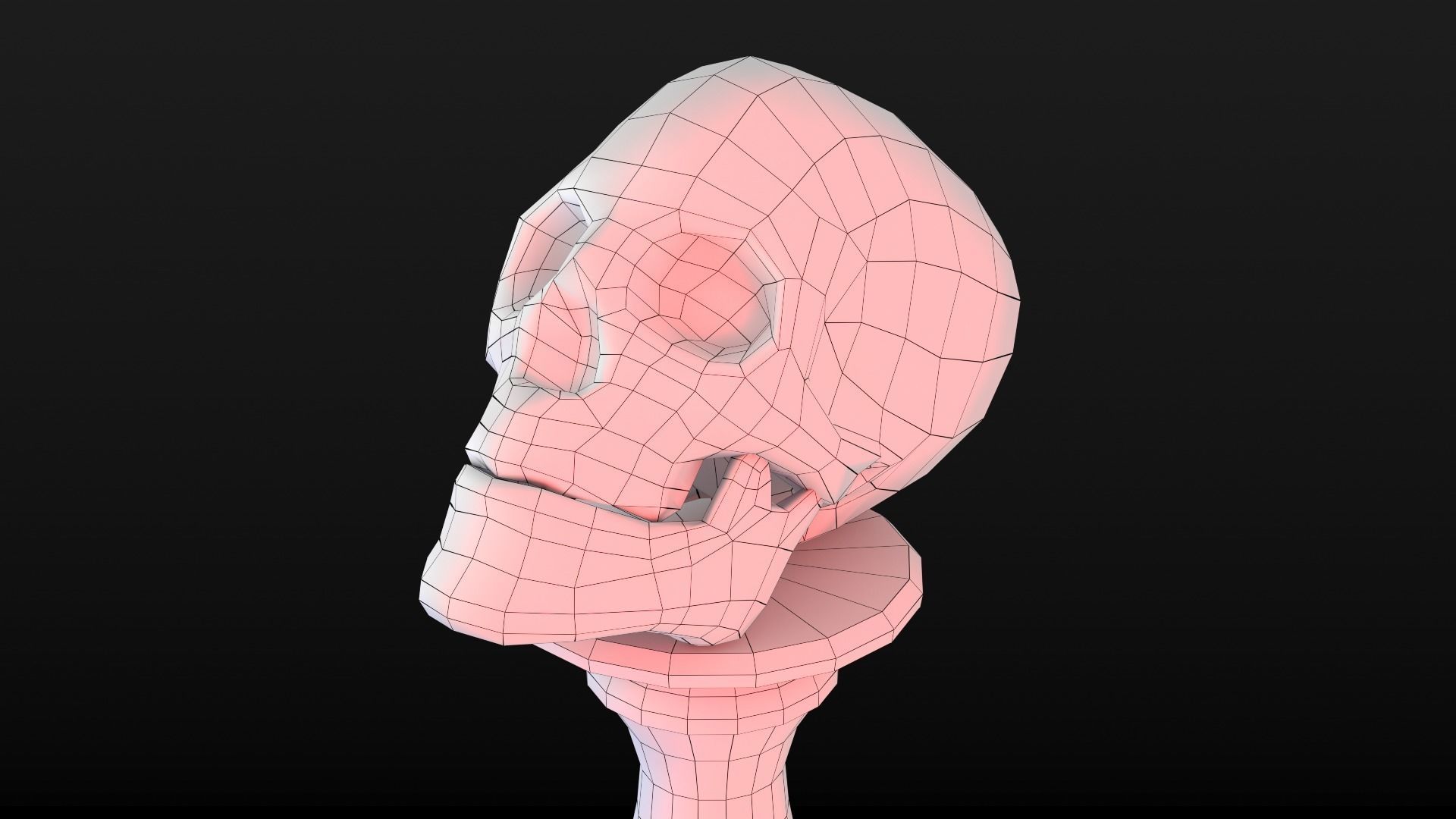 Human Skull Low Poly Low-poly 3D model_27