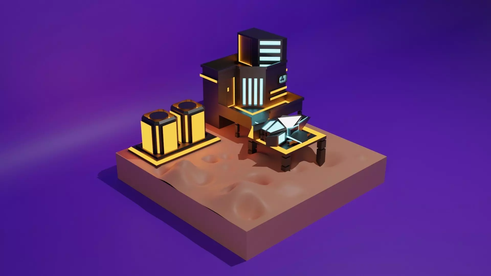 Lowpoly live on Mars Low-poly 3D model_0