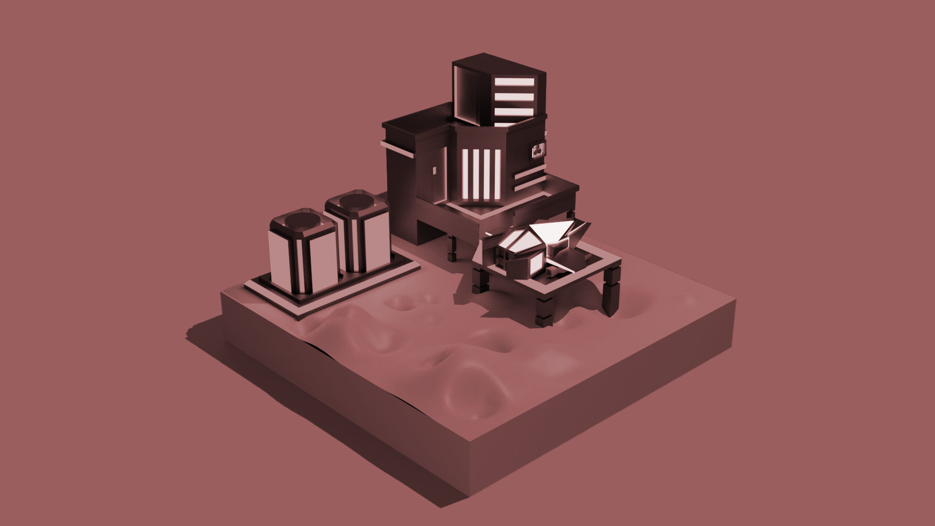 Lowpoly live on Mars Low-poly 3D model_2