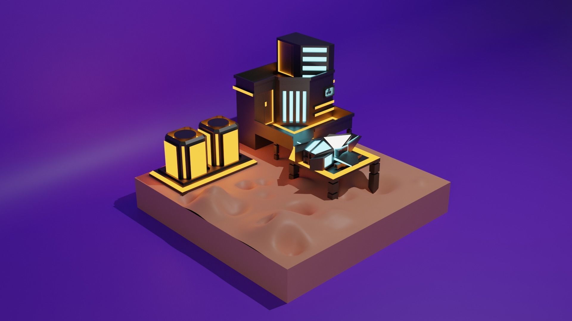 Lowpoly live on Mars Low-poly 3D model_1
