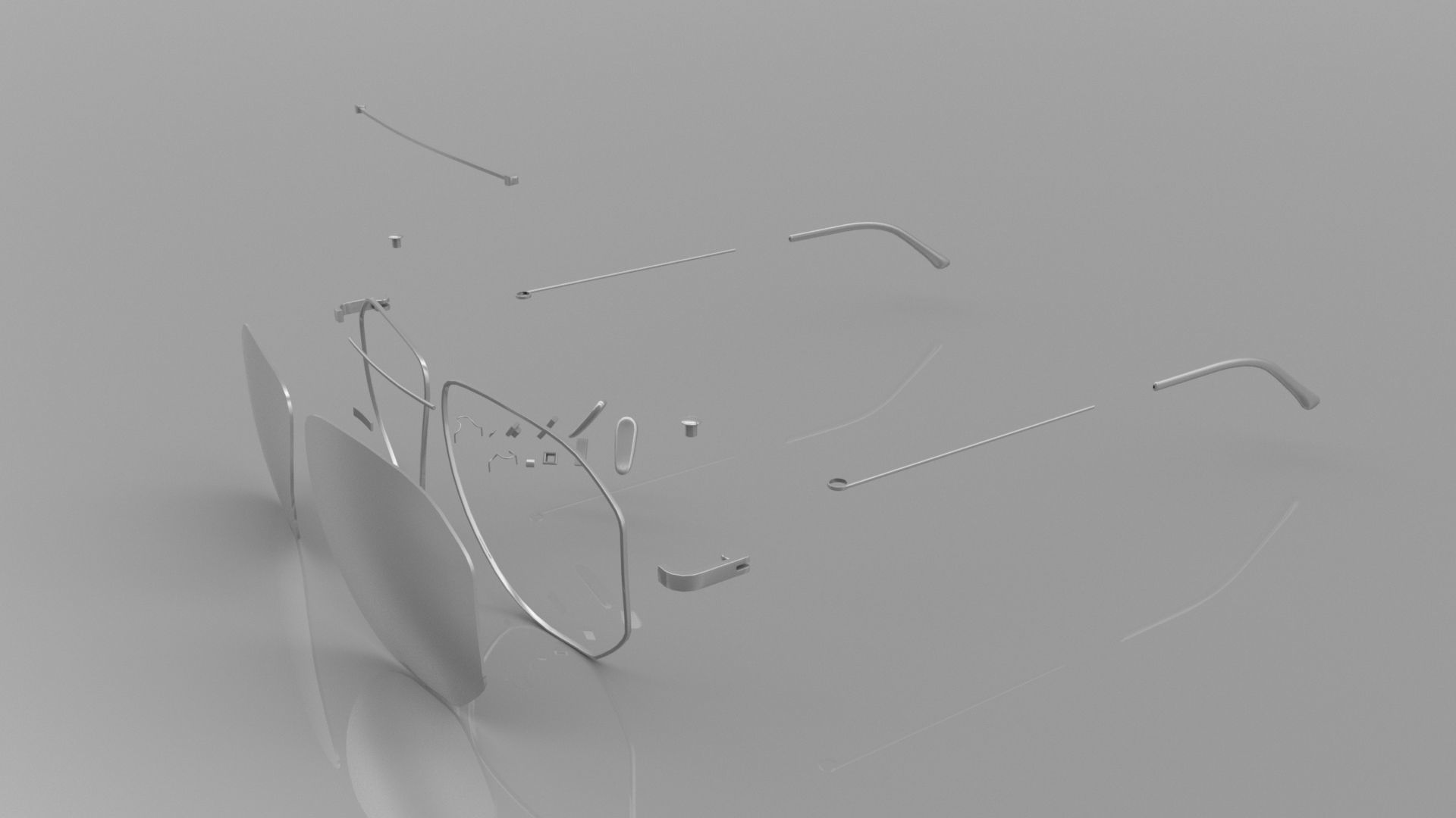 Aviator Glasses Low-poly 3D model_4