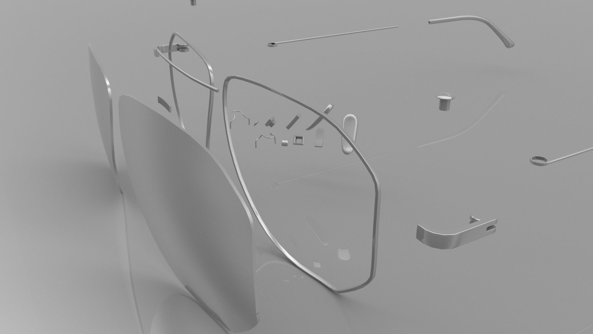Aviator Glasses Low-poly 3D model_5
