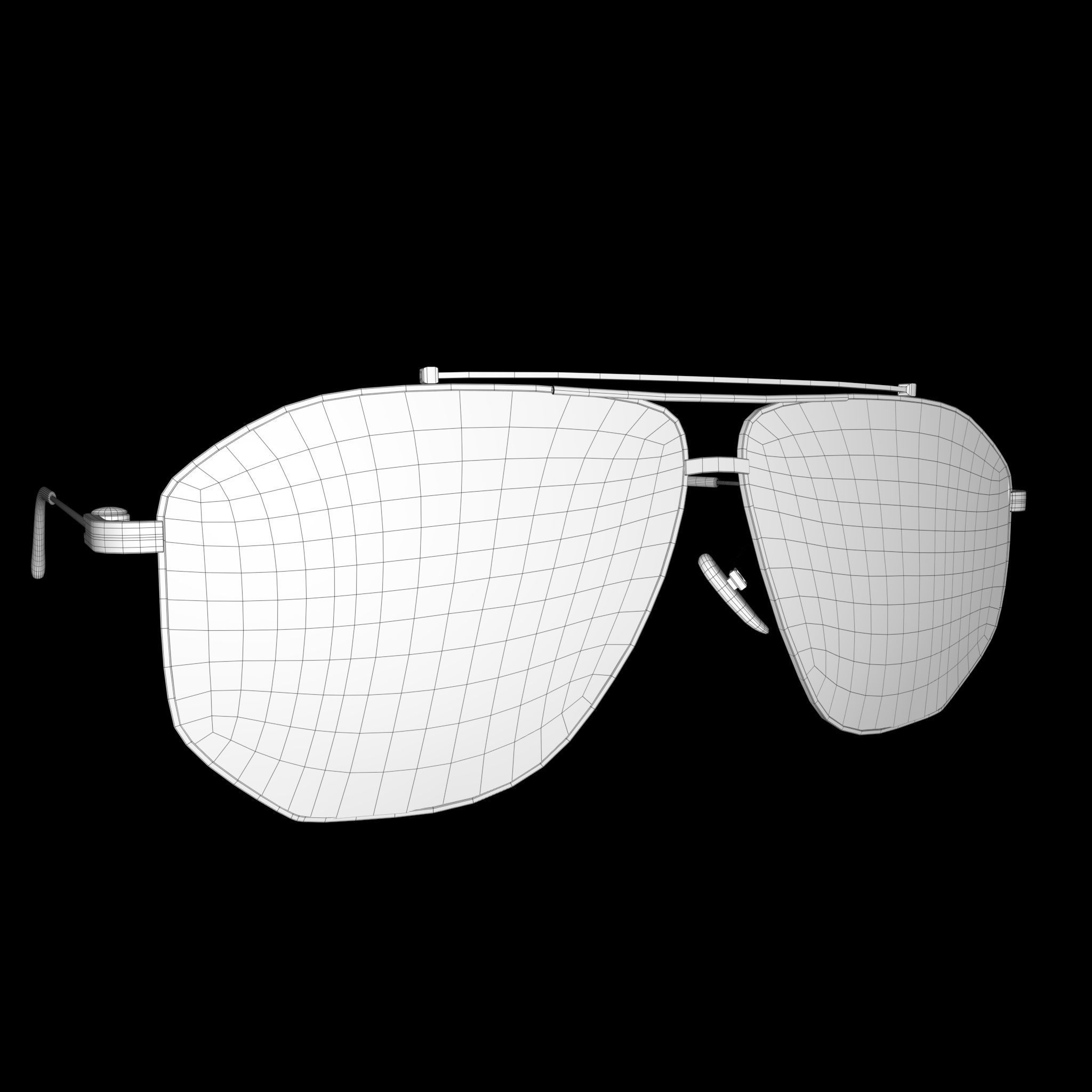 Aviator Glasses Low-poly 3D model_17
