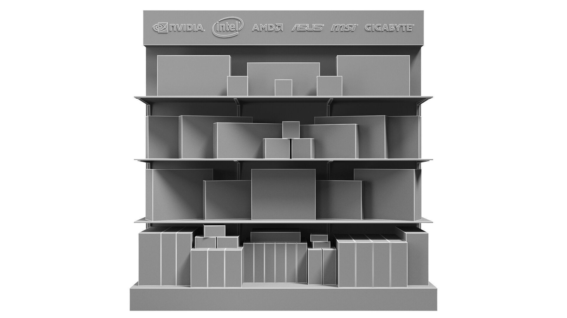 PC accessories showcase 3D model_8