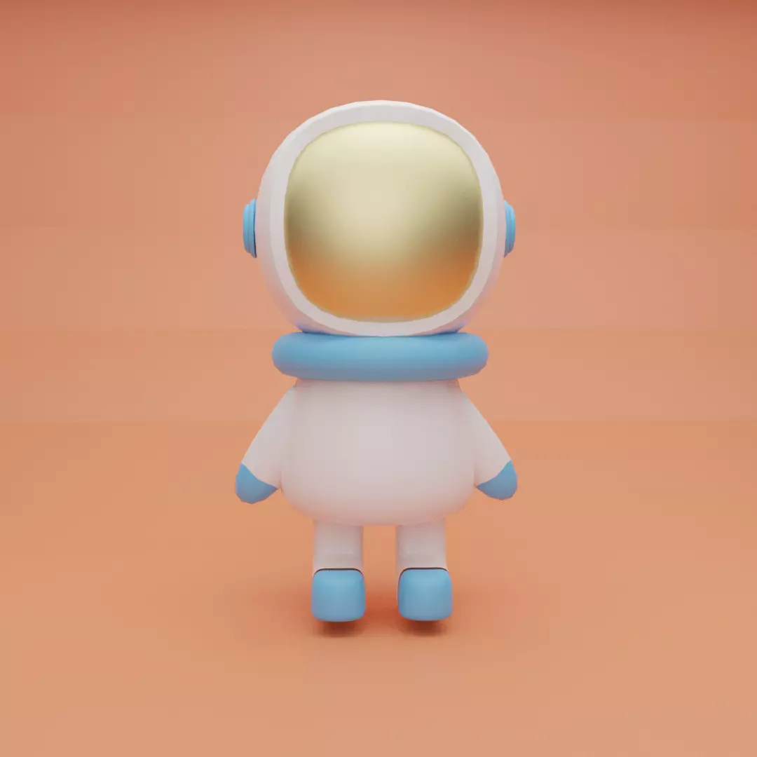 Space Man  Low-poly 3D model_0
