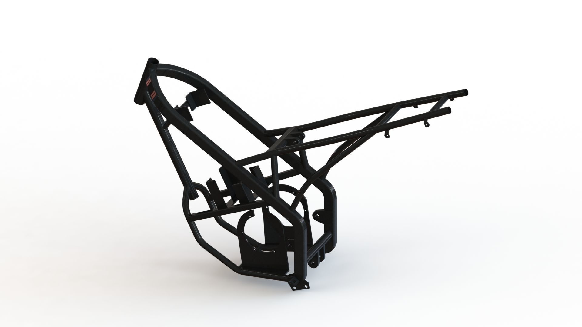 Electric motorcycle chassis for trail motorcross offroad 3D model_4
