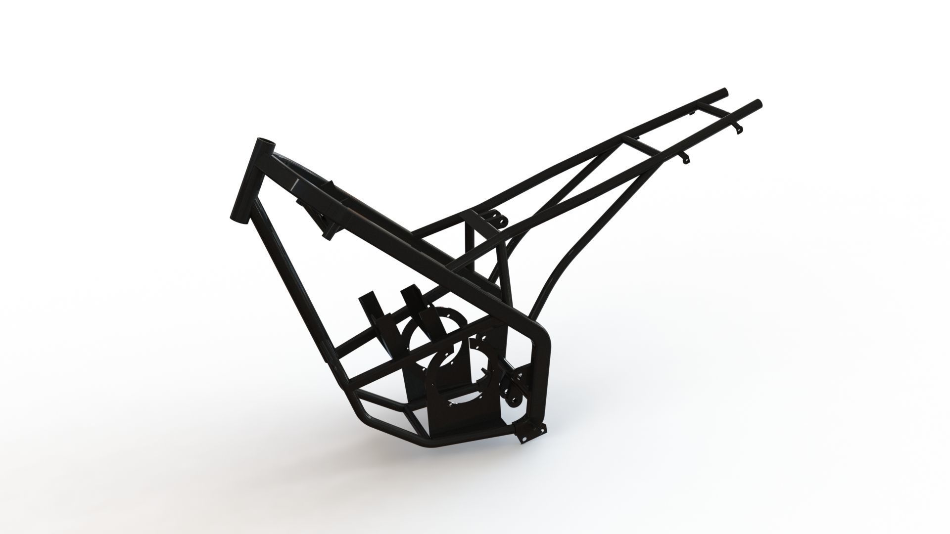 Electric motorcycle chassis for trail motorcross offroad 3D model_3