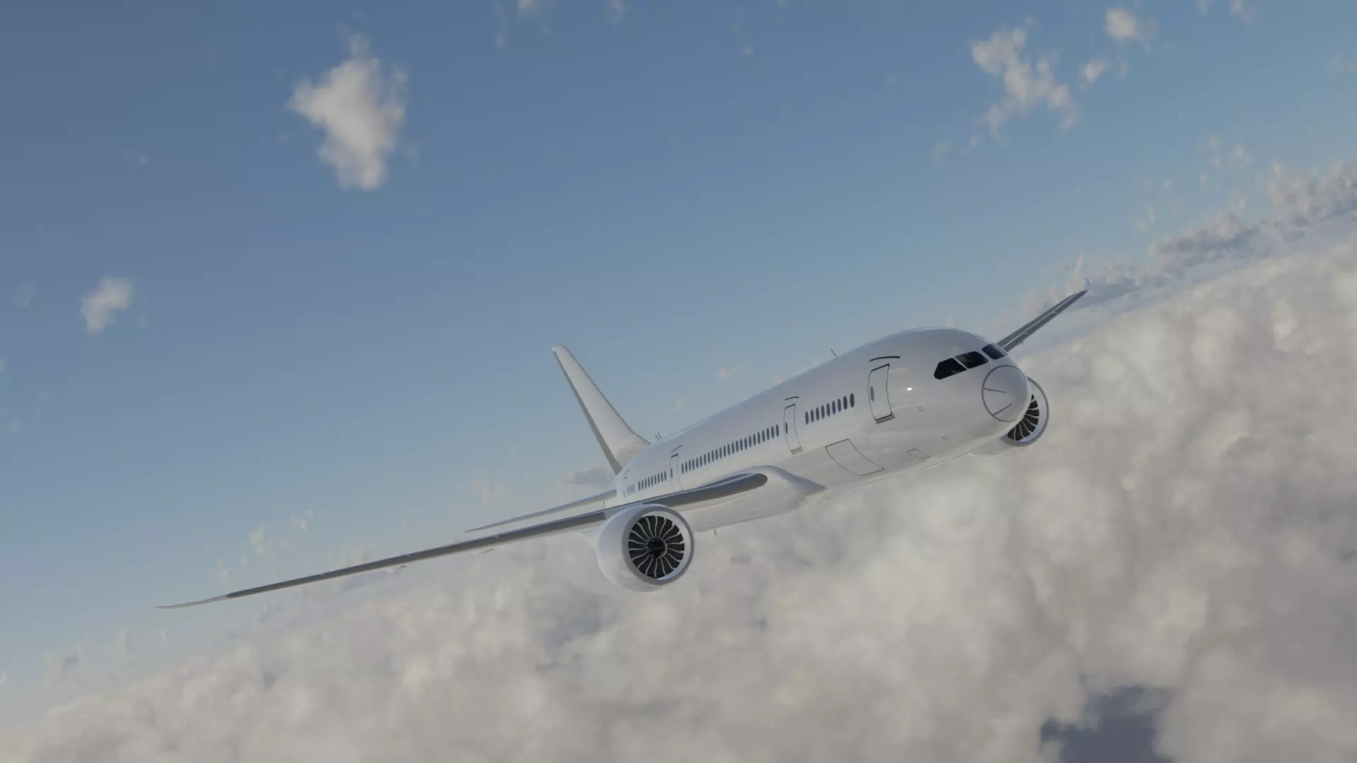 B787-8 boeing in sky Free 3D model_0