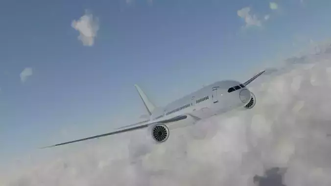 B787-8 boeing in sky Free 3D model