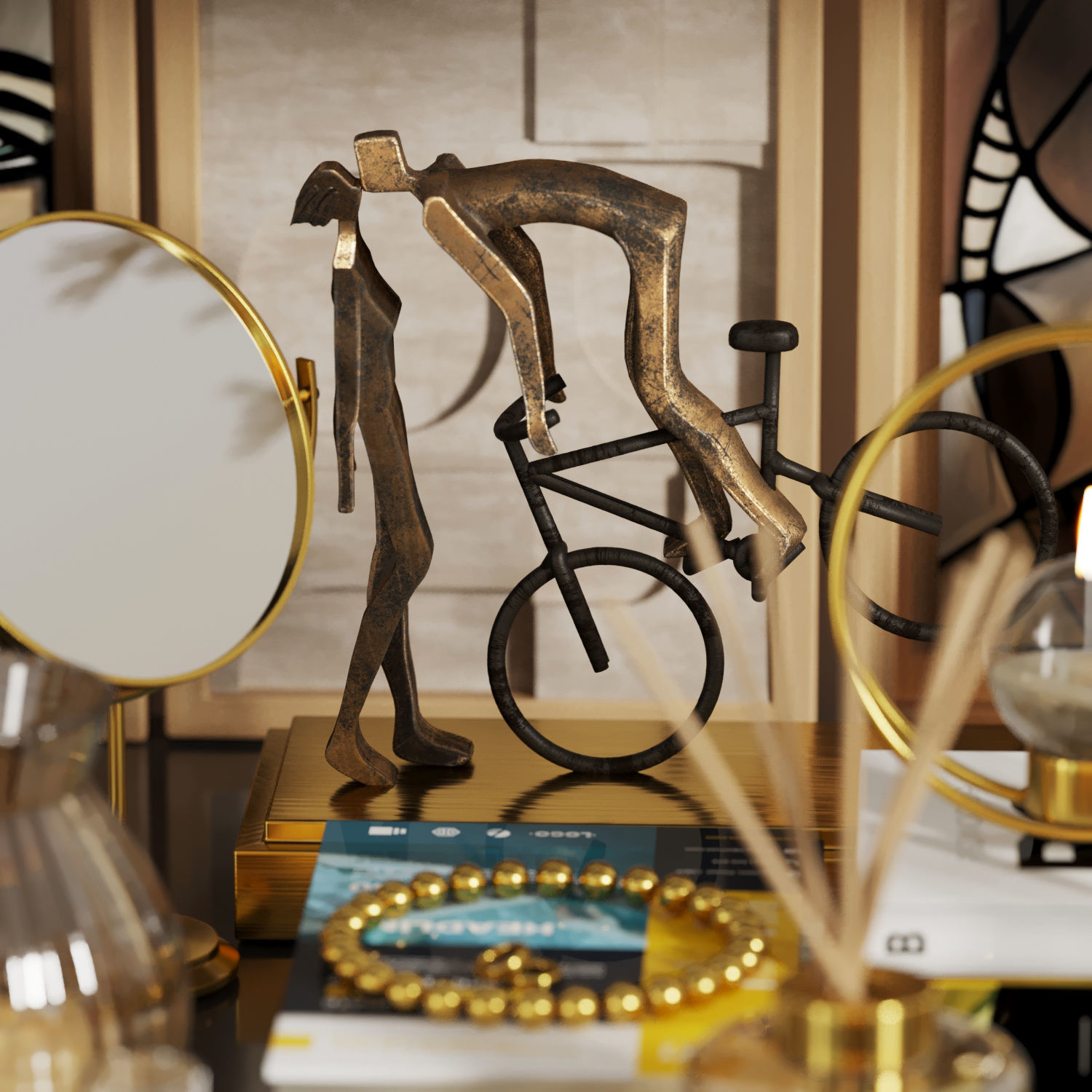 pampas decorative set 003 3D model_1