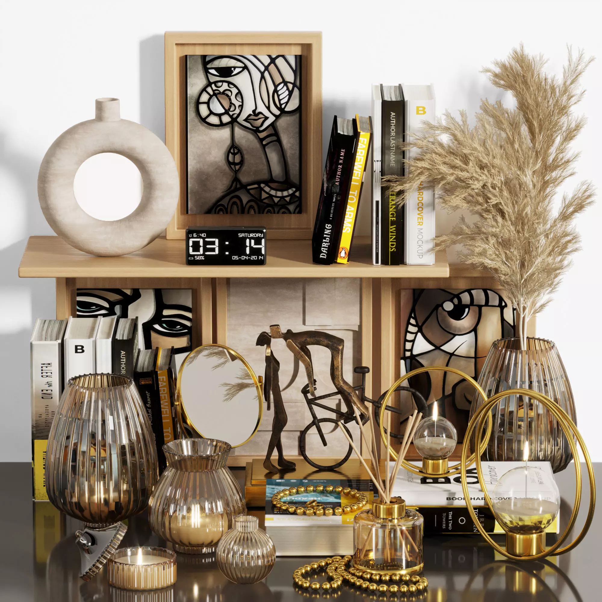 pampas decorative set 003 3D model_0