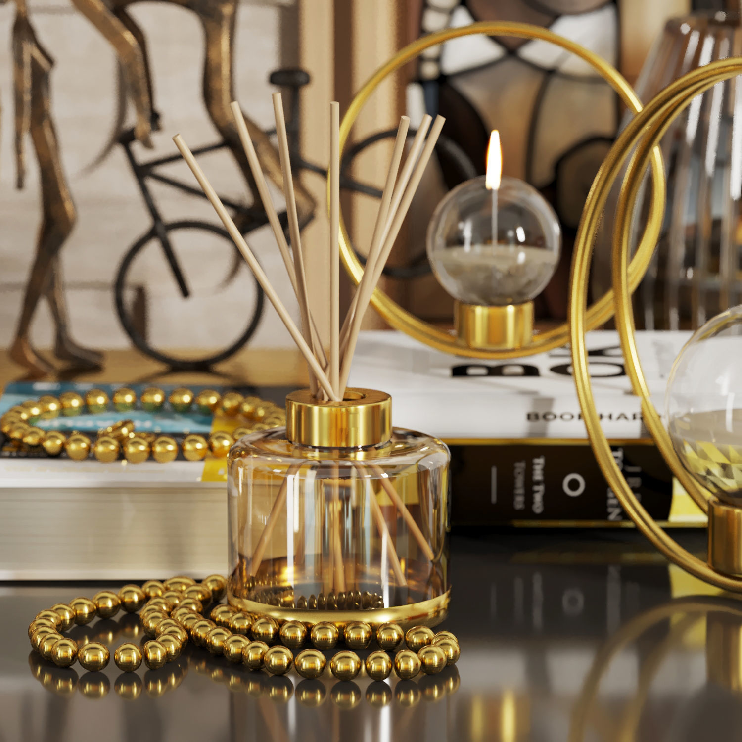 pampas decorative set 003 3D model_2